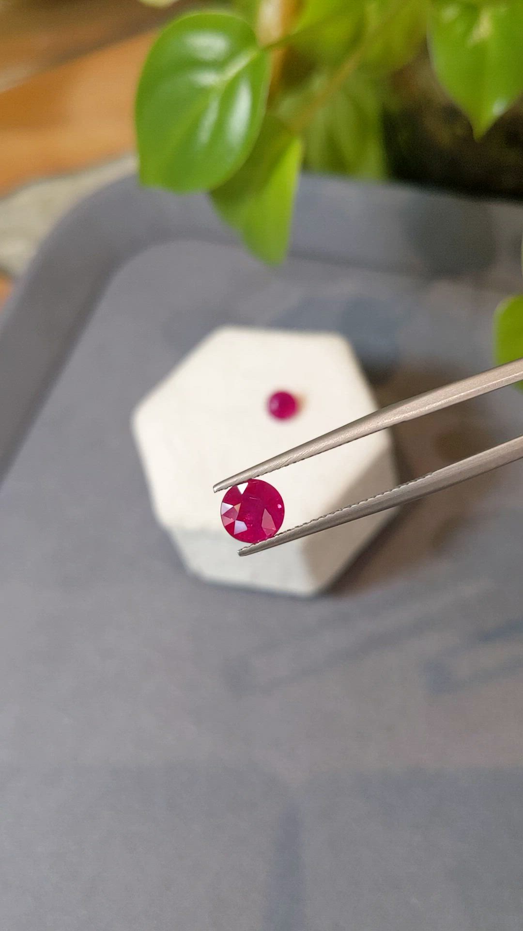 2.49&nbsp;Ct.Tw.Total Carat Weight Purplish Red Ruby Pair from Mozambique Size Video