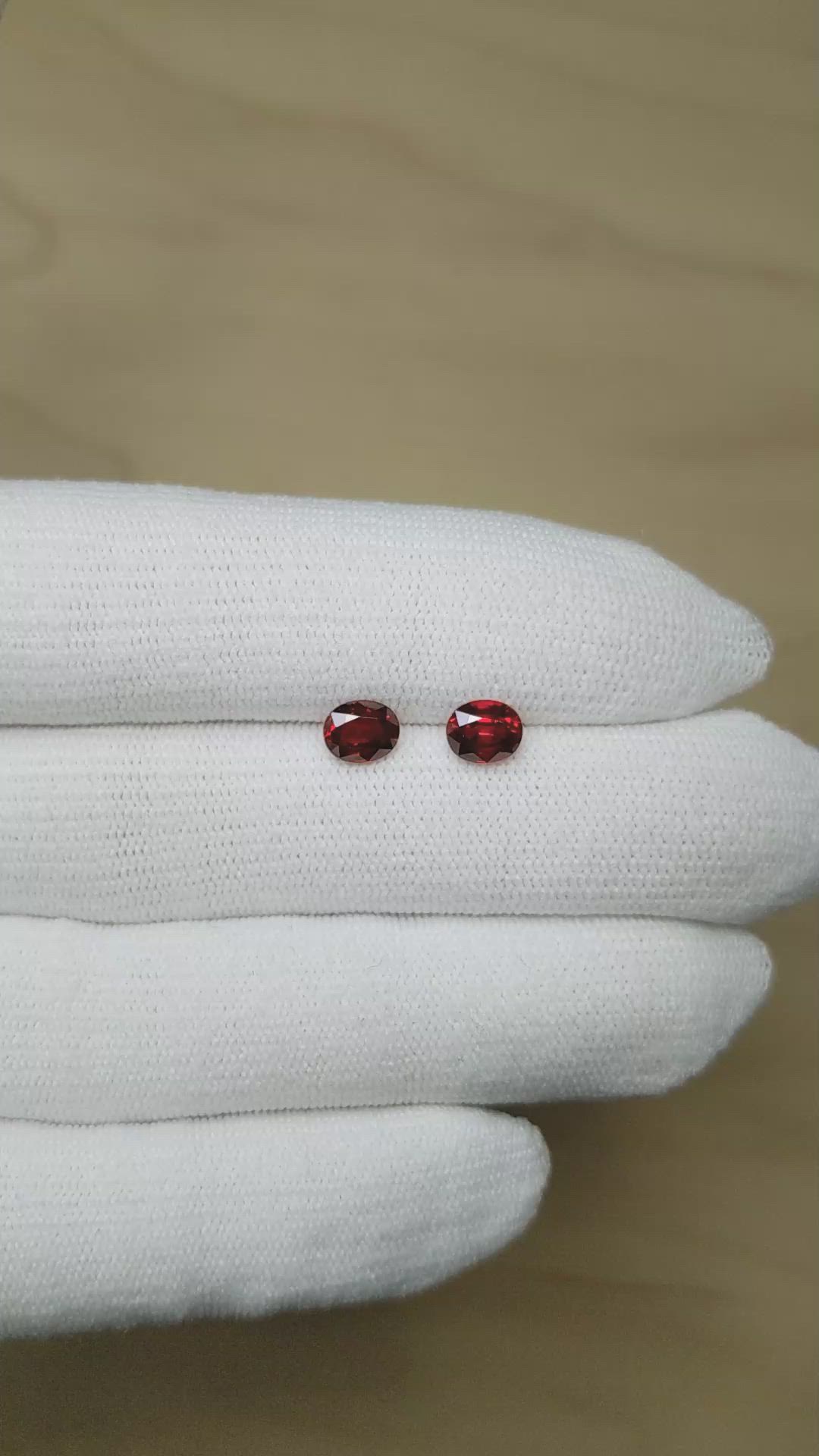 2.24&nbsp;Ct.Tw.Total Carat Weight Ruby Pair from Mozambique Size Video
