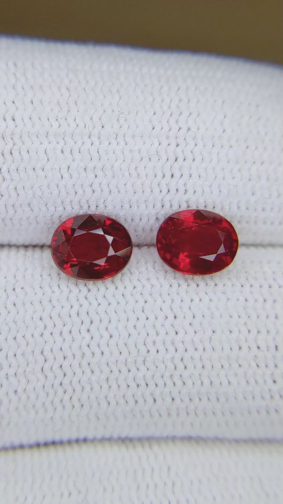 2.58&nbsp;Ct.Tw.Total Carat Weight Ruby Pair from Mozambique Size Video