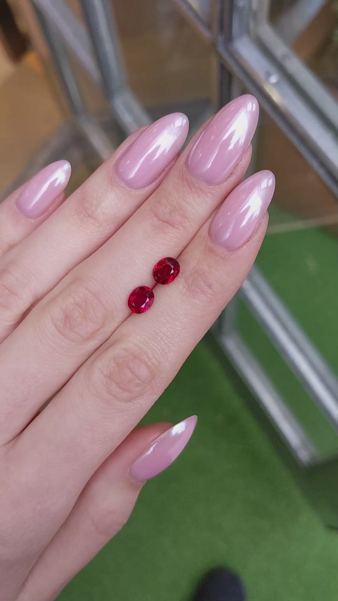 2.58&nbsp;Ct.Tw.Total Carat Weight Ruby Pair from Mozambique Size Video