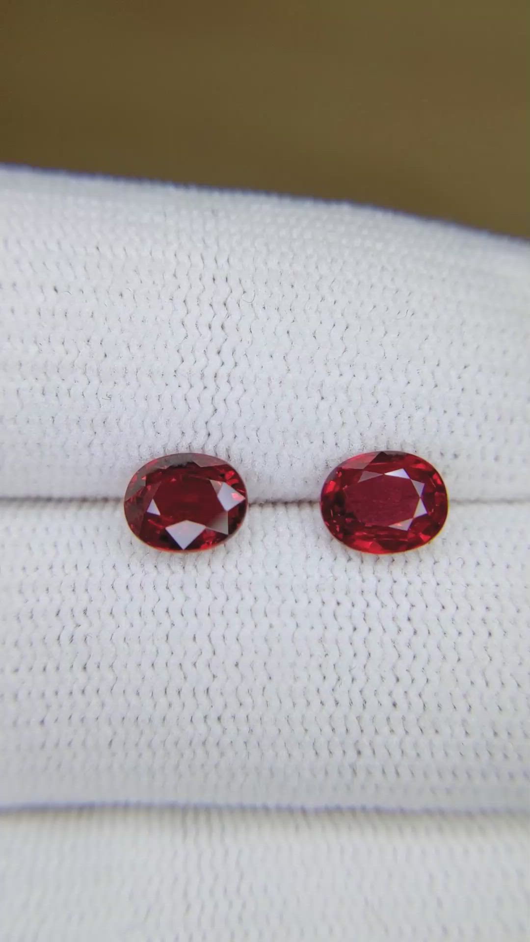 2.44&nbsp;Ct.Tw.Total Carat Weight Ruby Pair from Mozambique Size Video