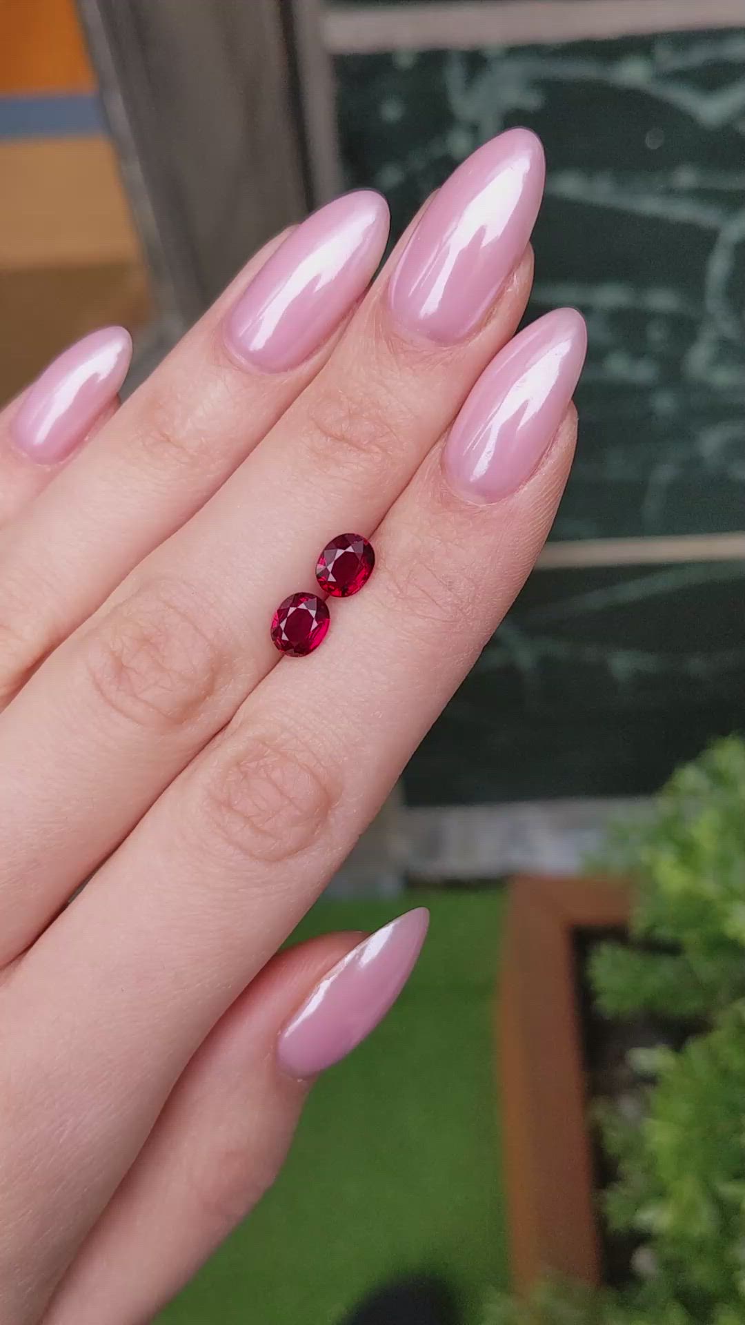 2.44&nbsp;Ct.Tw.Total Carat Weight Ruby Pair from Mozambique Size Video