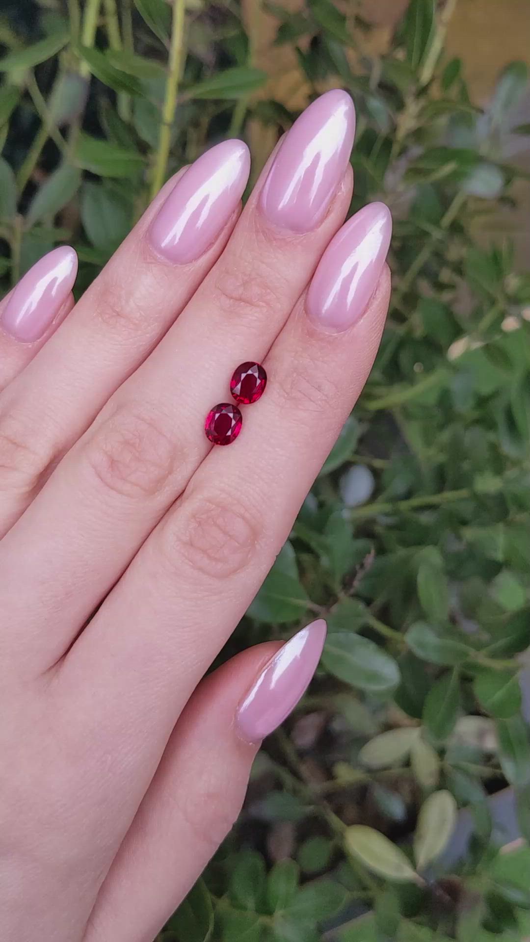 2.44&nbsp;Ct.Tw.Total Carat Weight Ruby Pair from Mozambique Size Video