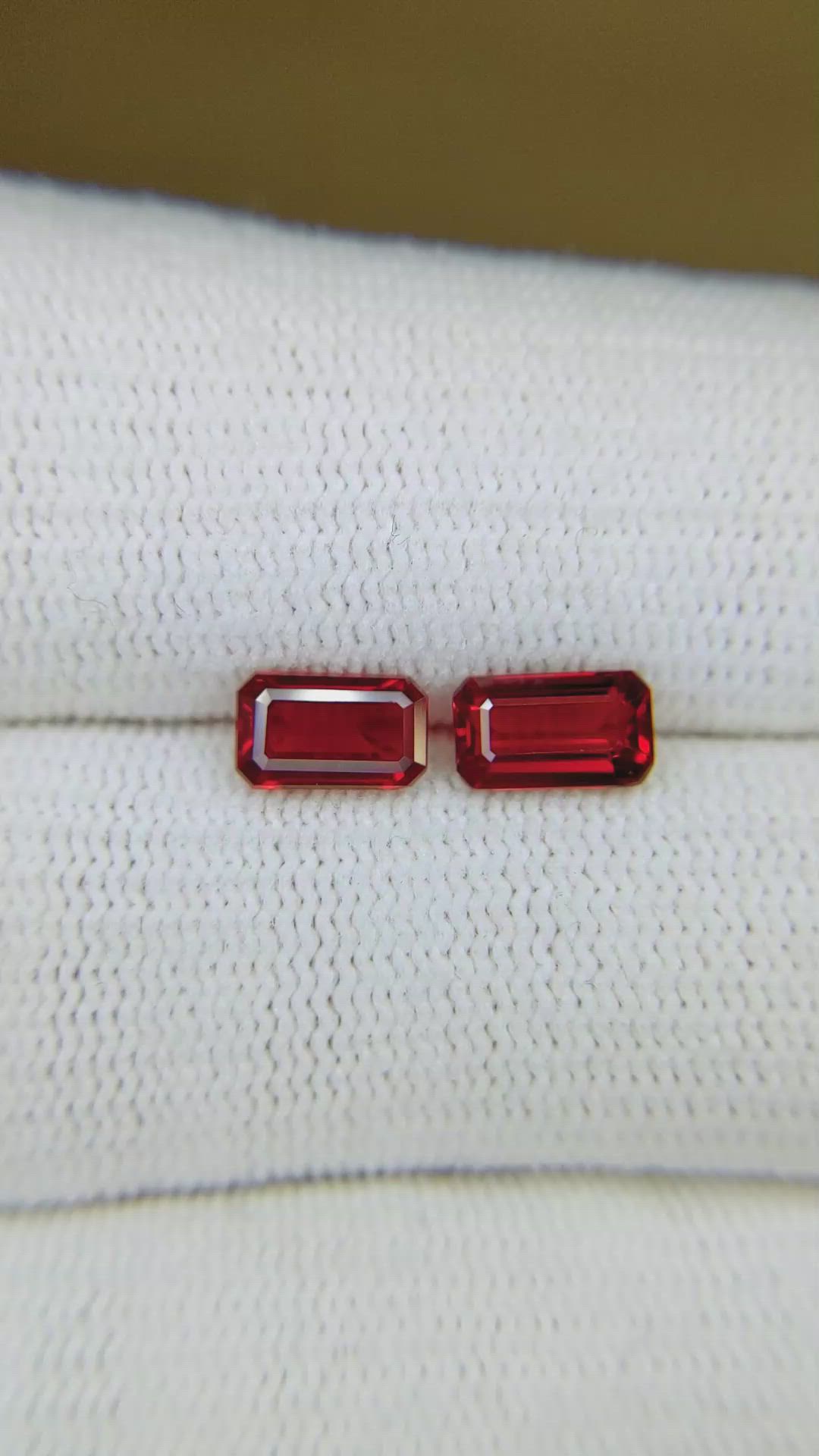2.09&nbsp;Ct.Tw.Total Carat Weight Ruby Pair from Mozambique Size Video