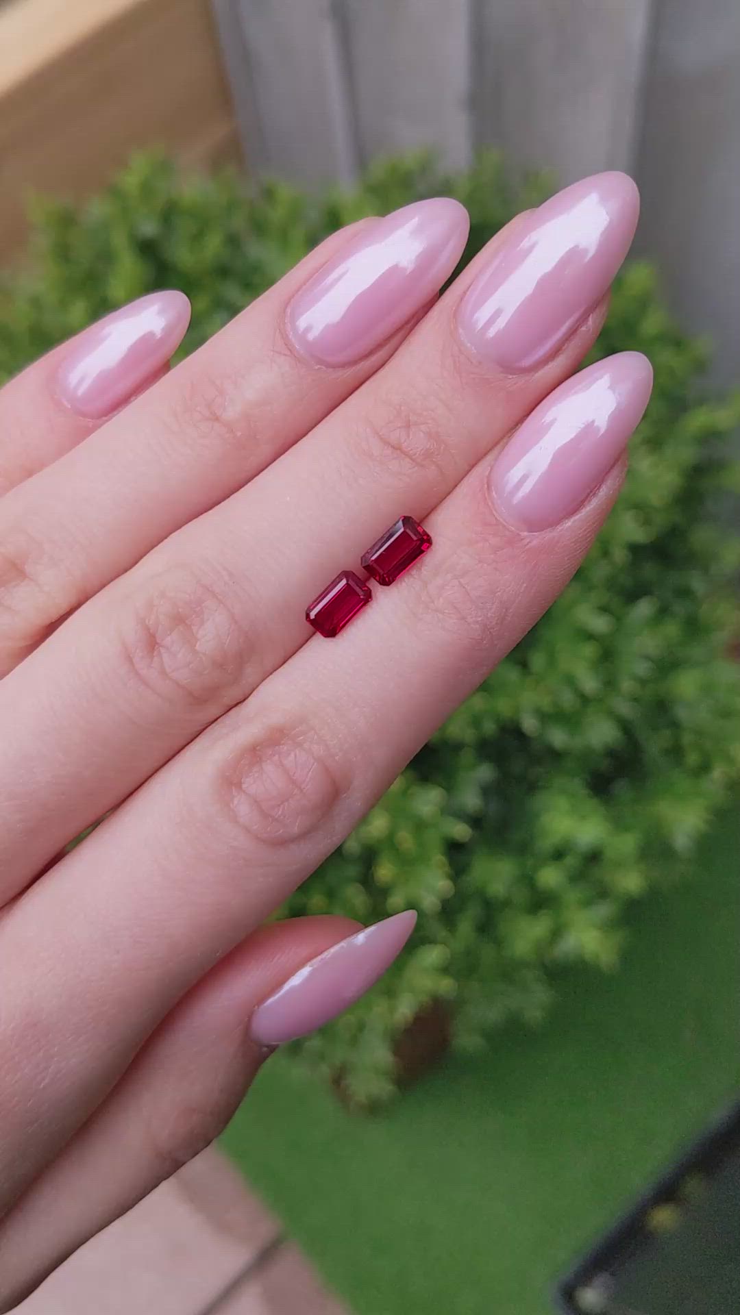 2.09&nbsp;Ct.Tw.Total Carat Weight Ruby Pair from Mozambique Size Video