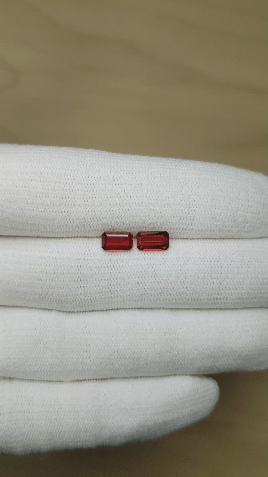 2.09&nbsp;Ct.Tw.Total Carat Weight Ruby Pair from Mozambique Size Video