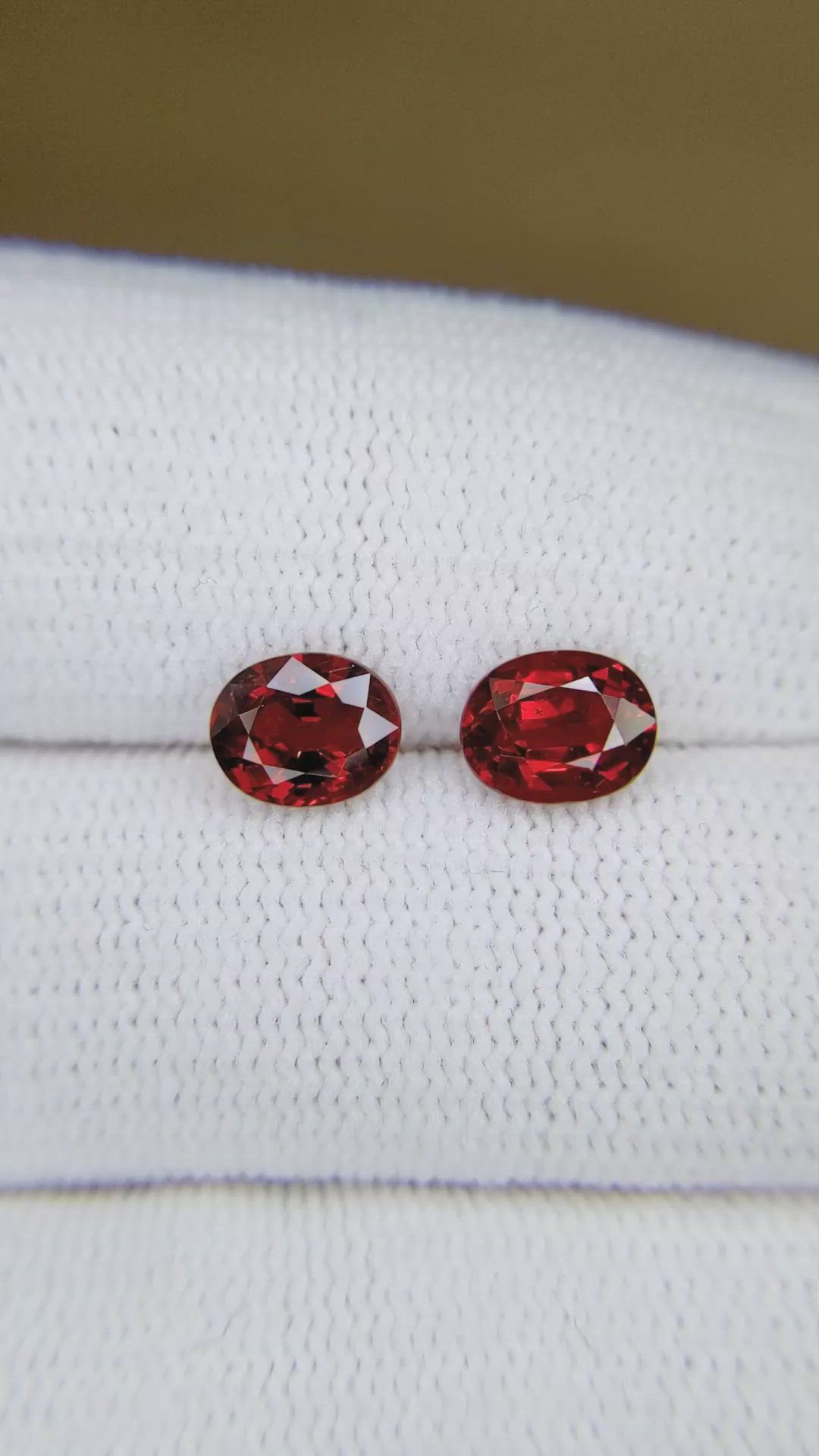 2.44&nbsp;Ct.Tw.Total Carat Weight Ruby Pair from Mozambique Size Video
