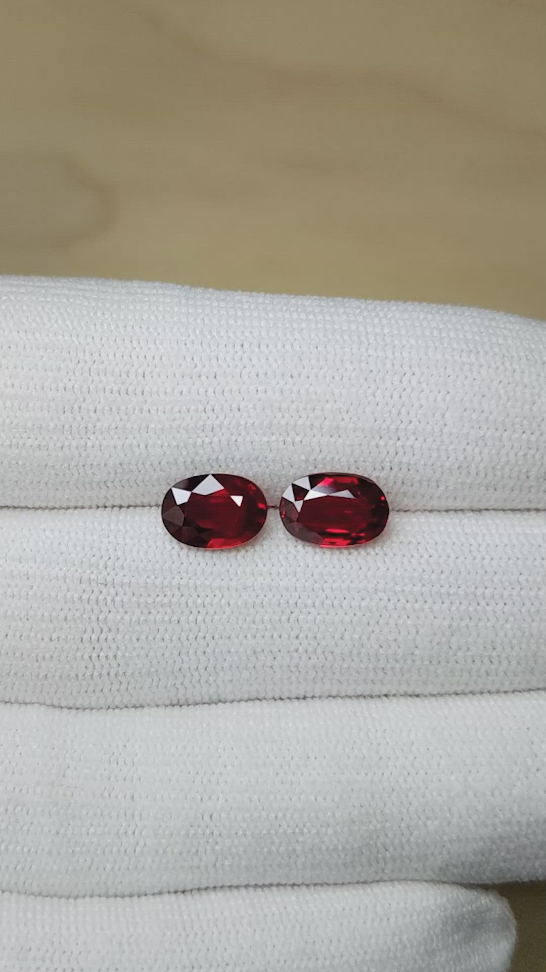 4.28&nbsp;Ct.Tw.Total Carat Weight Ruby Pair from Mozambique Size Video