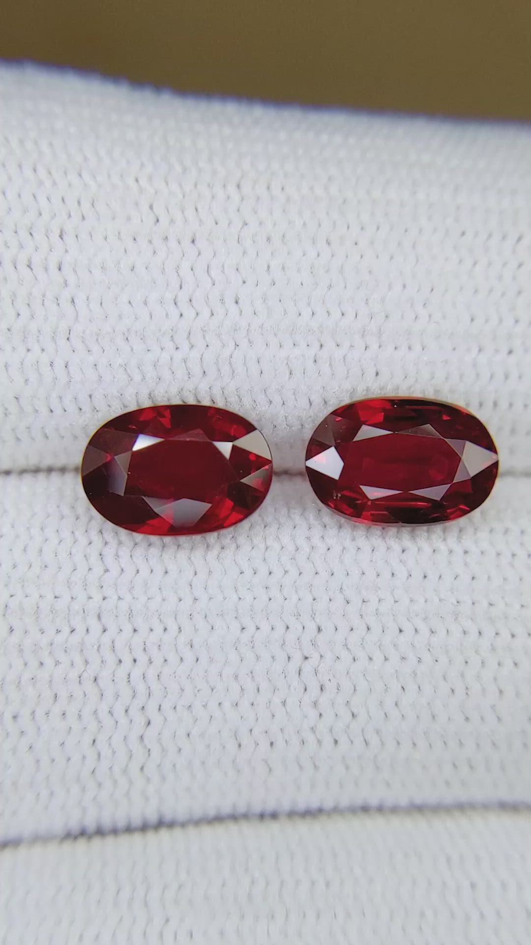 4.28&nbsp;Ct.Tw.Total Carat Weight Ruby Pair from Mozambique Size Video