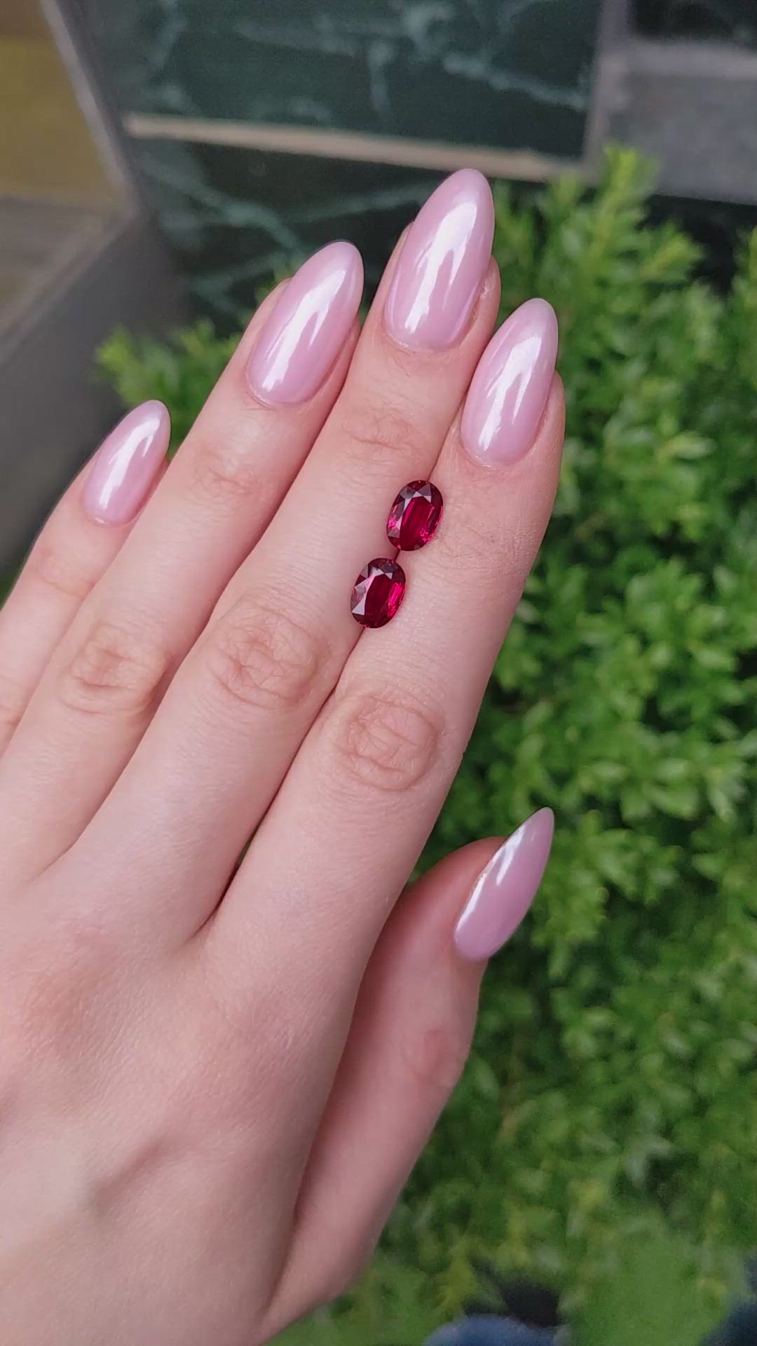 4.38&nbsp;Ct.Tw.Total Carat Weight Ruby Pair from Mozambique Size Video