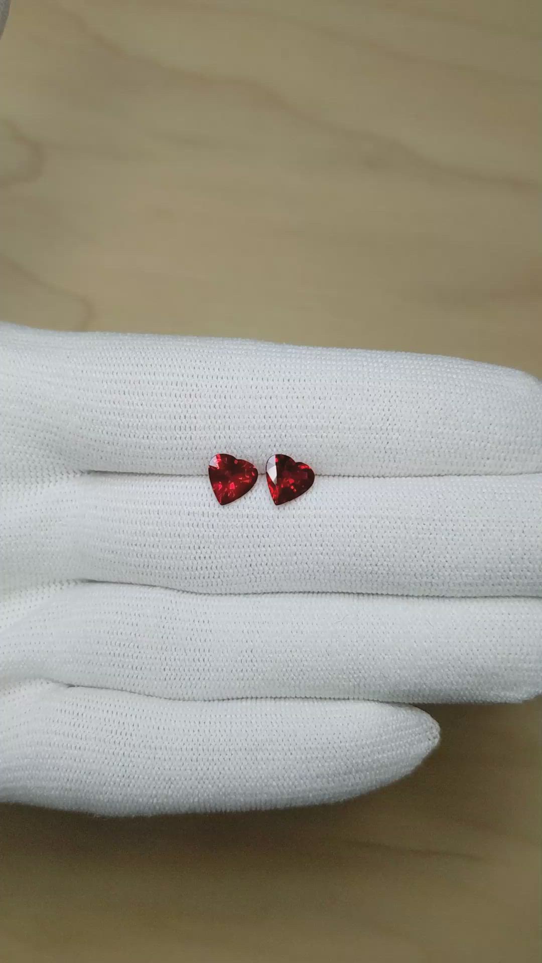 2.69&nbsp;Ct.Tw.Total Carat Weight Ruby Pair from Mozambique Size Video