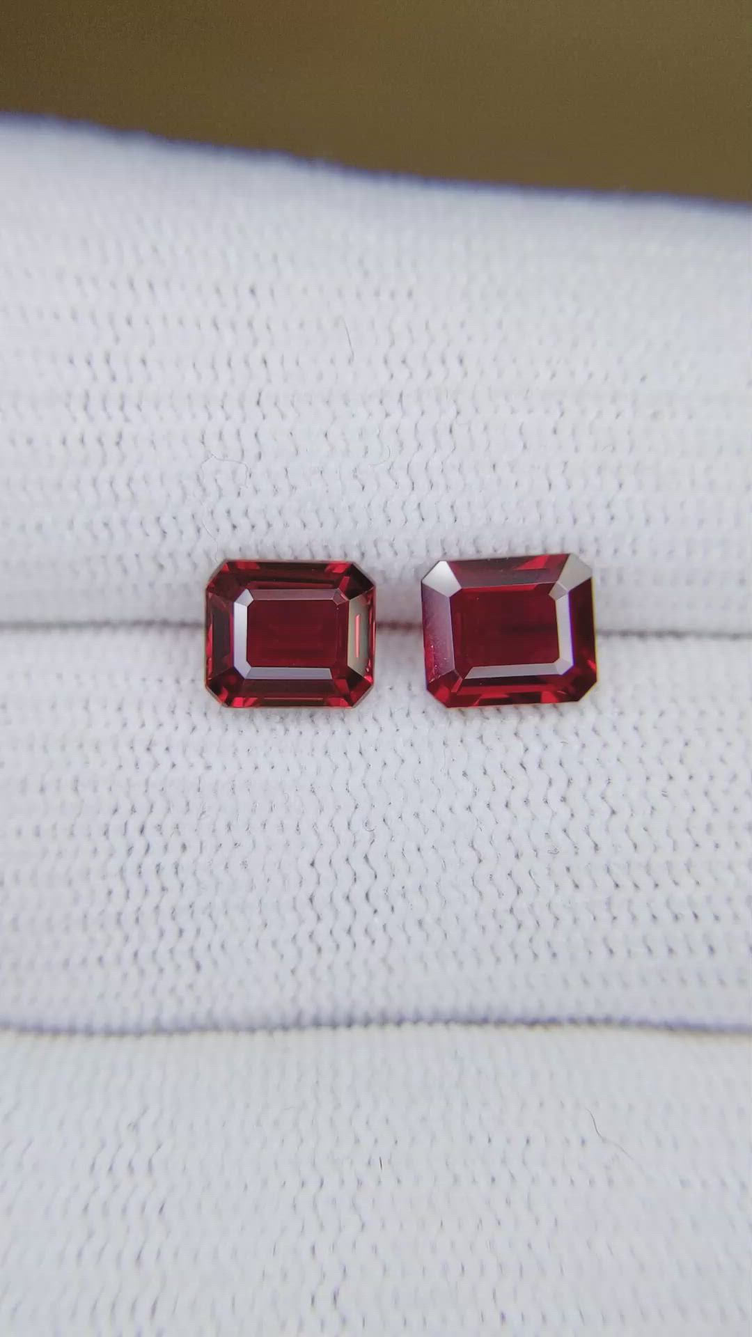 3.03&nbsp;Ct.Tw.Total Carat Weight Ruby Pair from Mozambique Size Video