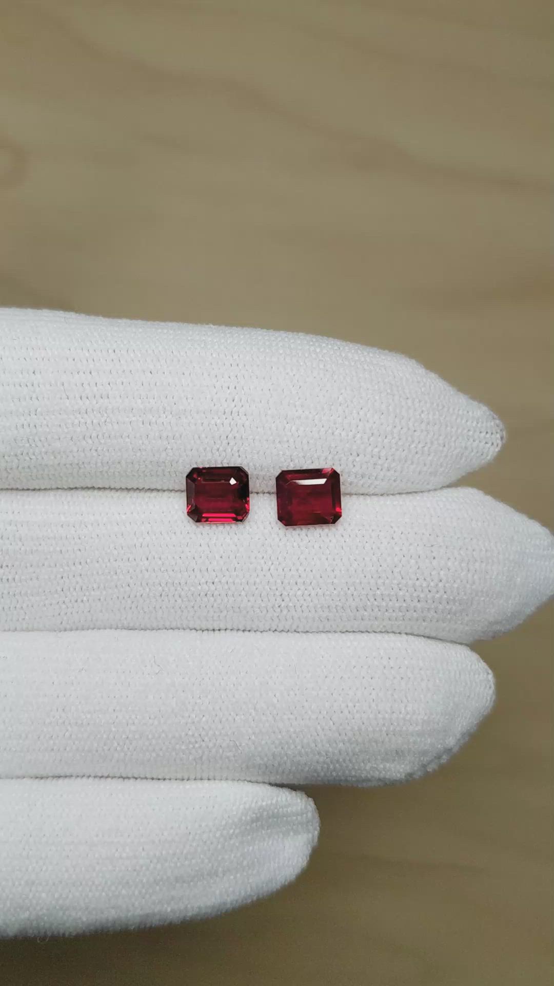 3.03&nbsp;Ct.Tw.Total Carat Weight Ruby Pair from Mozambique Size Video