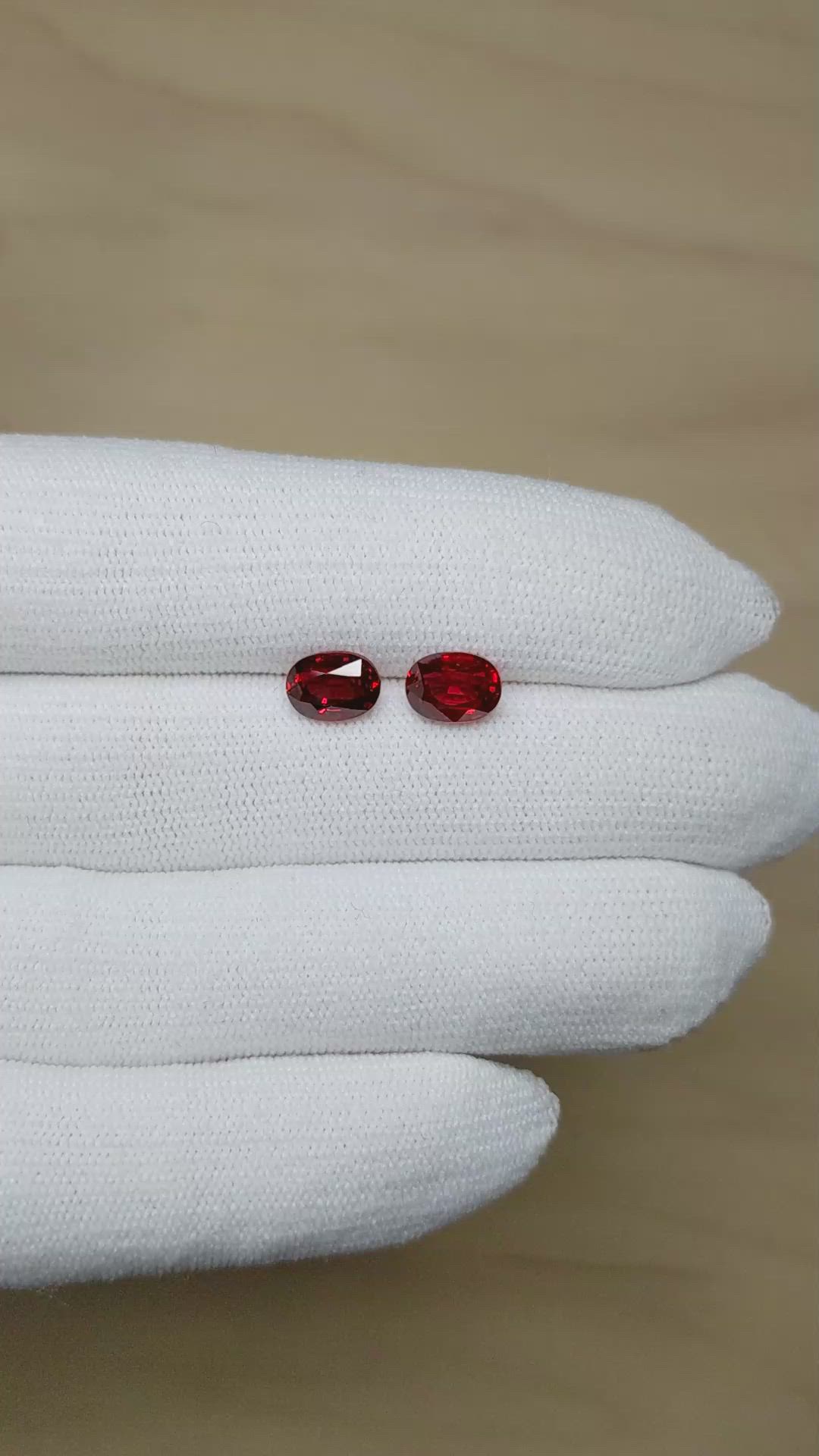 4.15&nbsp;Ct.Tw.Total Carat Weight Ruby Pair from Mozambique Size Video