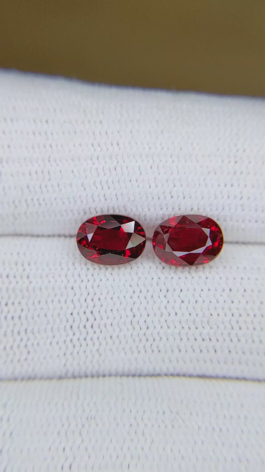 4.15&nbsp;Ct.Tw.Total Carat Weight Ruby Pair from Mozambique Size Video