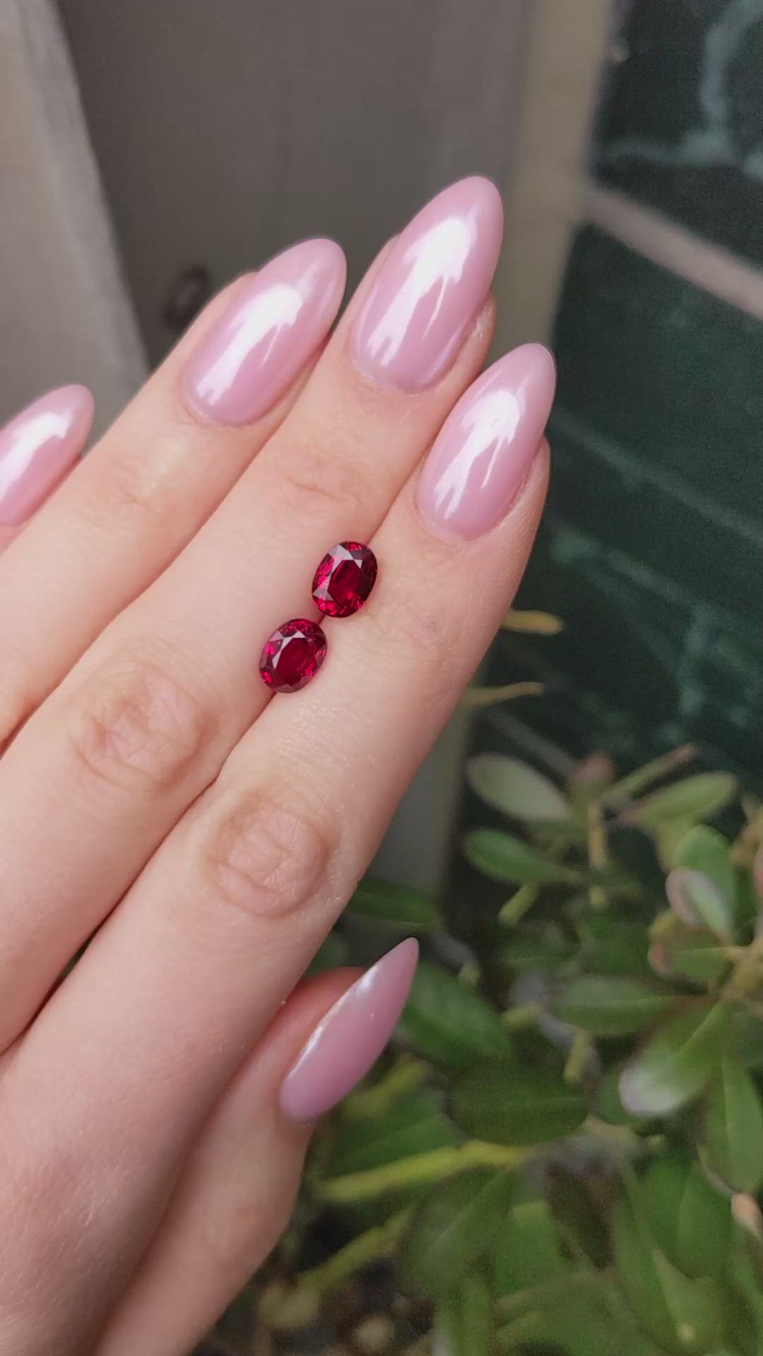 4.15&nbsp;Ct.Tw.Total Carat Weight Ruby Pair from Mozambique Size Video