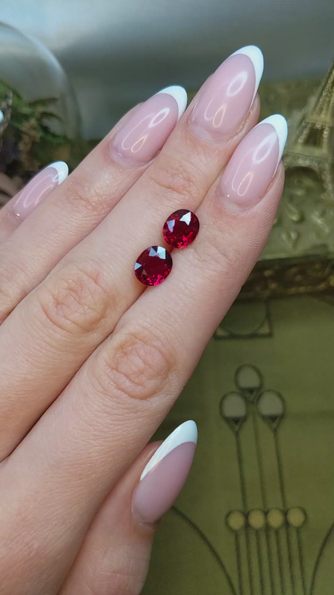 4.29 Ct.Tw.Total Carat Weight Ruby Pair from Mozambique Size Video