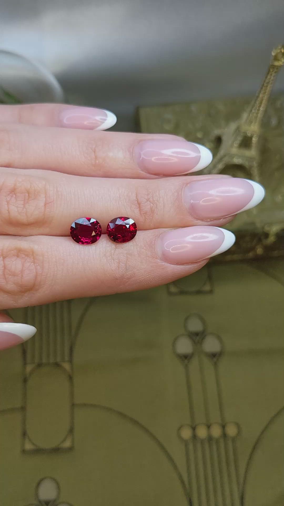 4.29 Ct.Tw.Total Carat Weight Ruby Pair from Mozambique Size Video