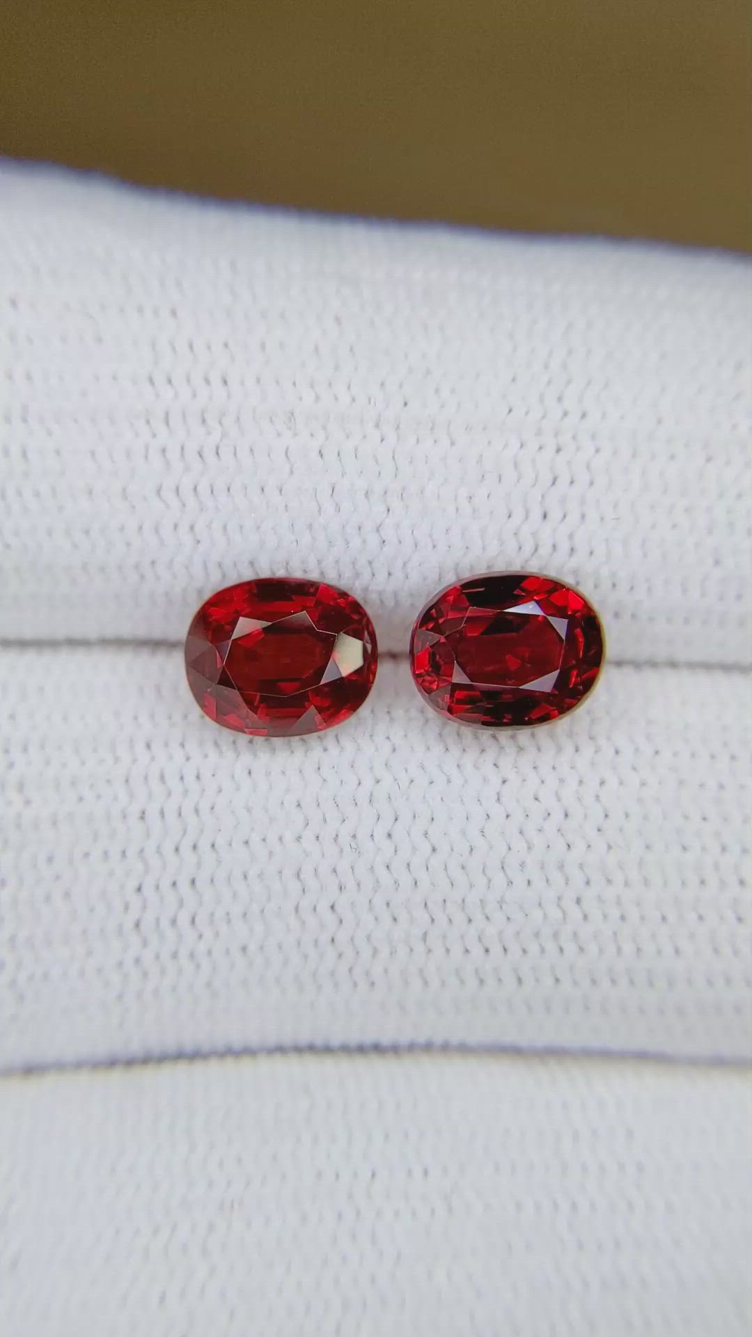 4.48&nbsp;Ct.Tw.Total Carat Weight Ruby Pair from Mozambique Size Video