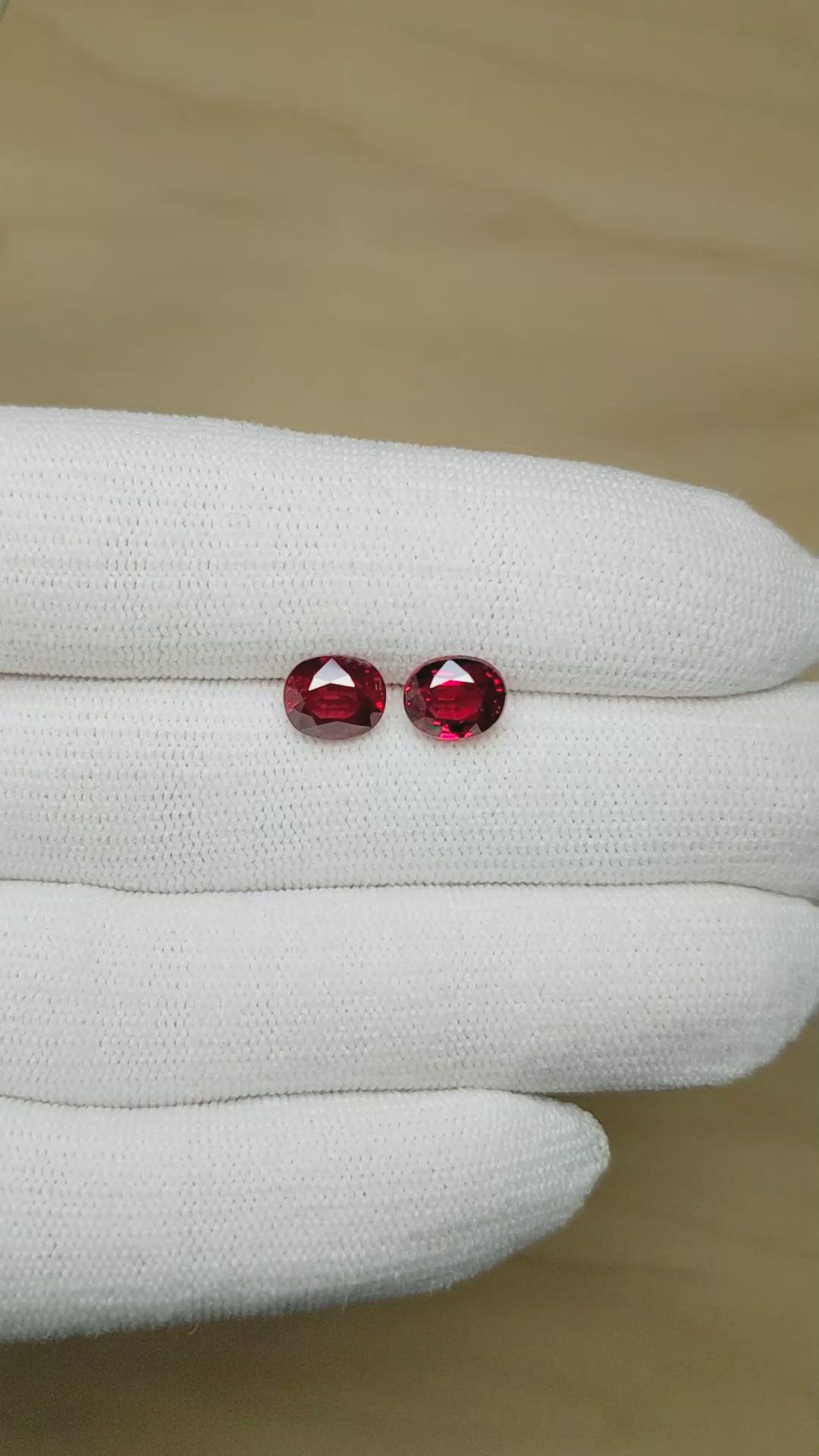 4.48&nbsp;Ct.Tw.Total Carat Weight Ruby Pair from Mozambique Size Video