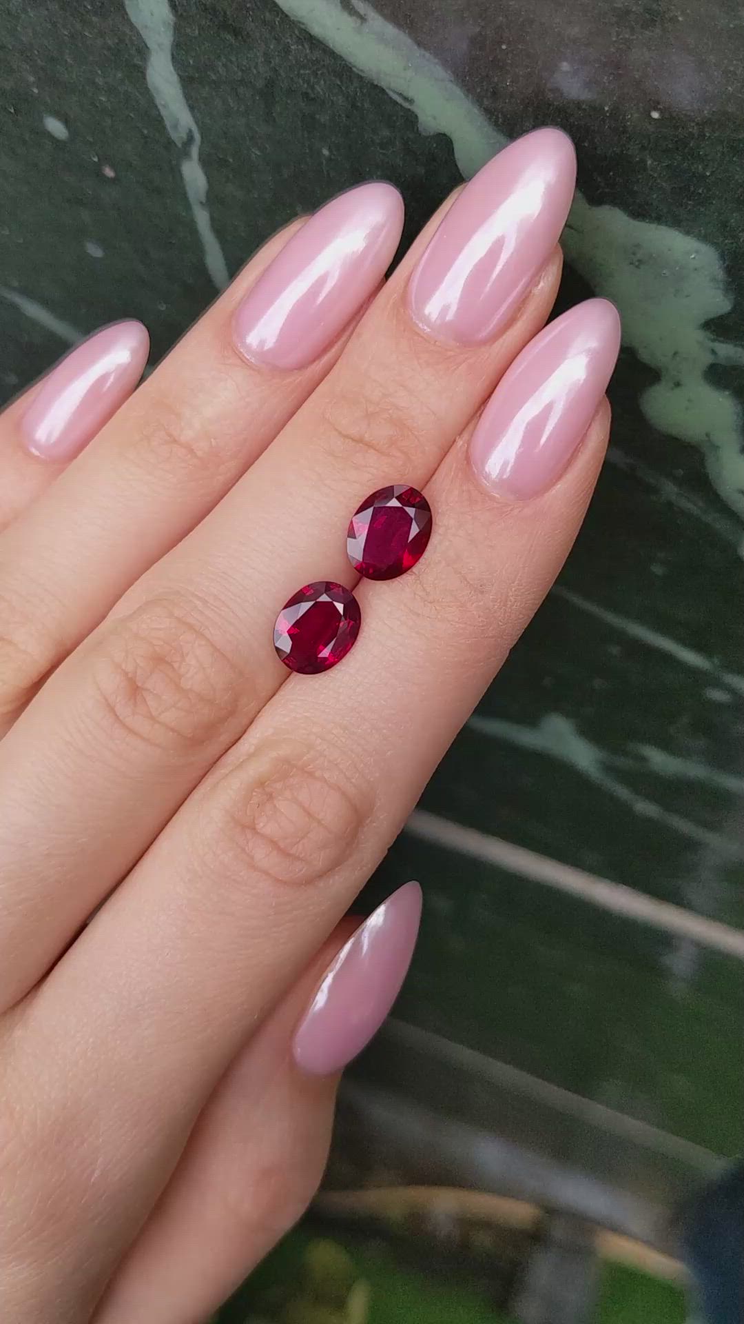 4.76 Ct.Tw.Total Carat Weight Ruby Pair from Mozambique Size Video