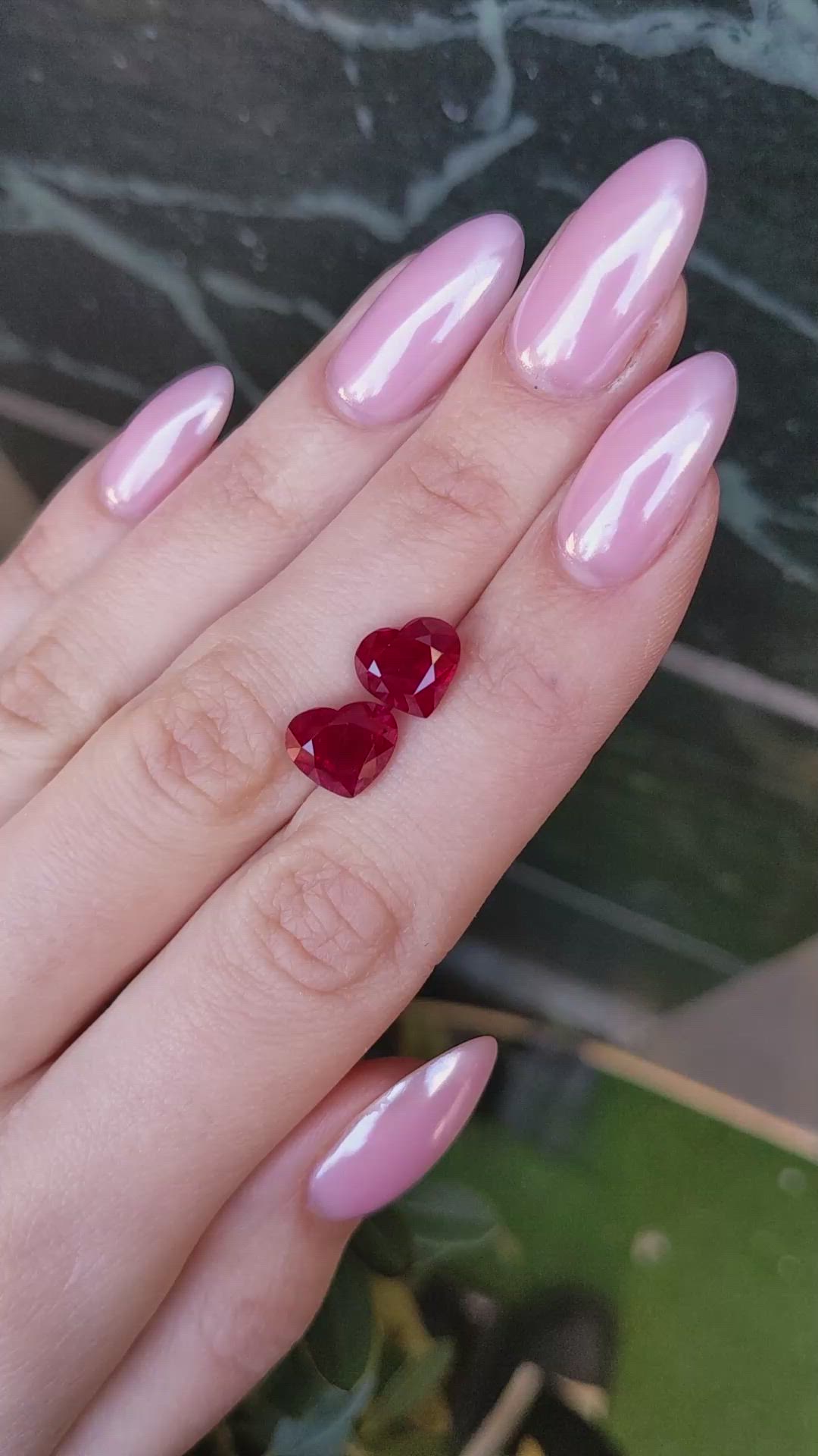 8.08&nbsp;Ct.Tw.Total Carat Weight Ruby Pair from Burma (Myanmar) Size Video