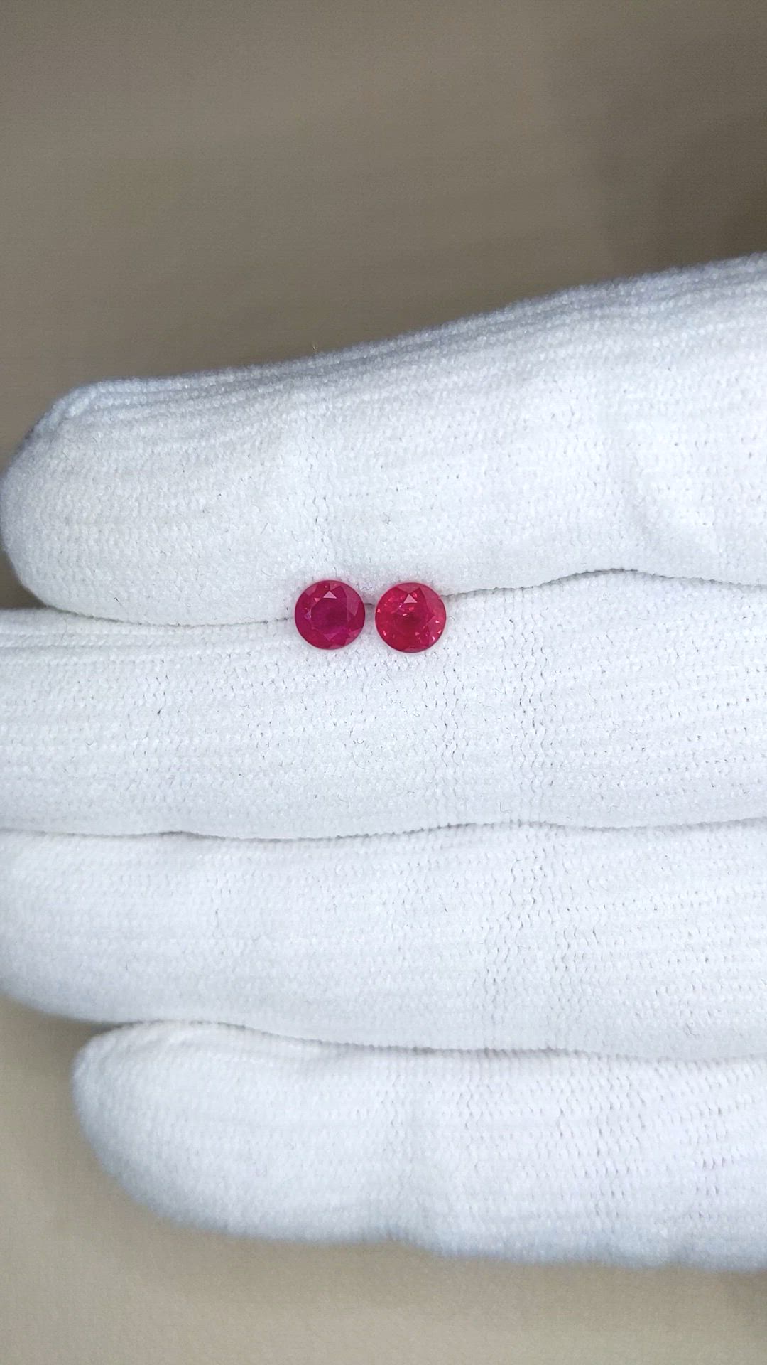 1.27 Ct.Tw.Total Carat Weight Ruby Pair from Mozambique Size Video