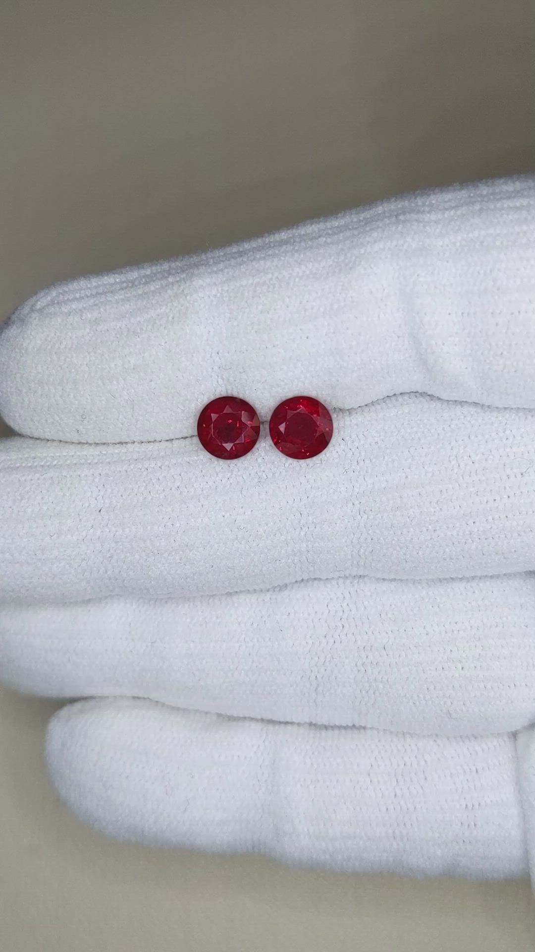 2.13 Ct.Tw.Total Carat Weight Ruby Pair from Mozambique Size Video