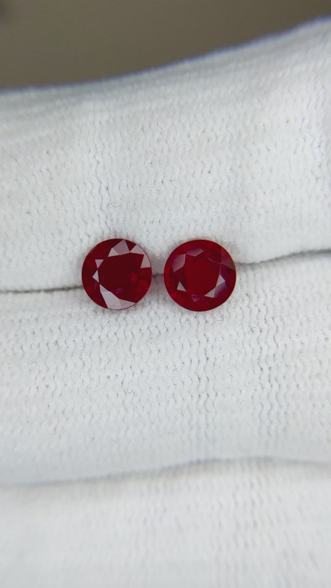 2.13 Ct.Tw.Total Carat Weight Ruby Pair from Mozambique Size Video