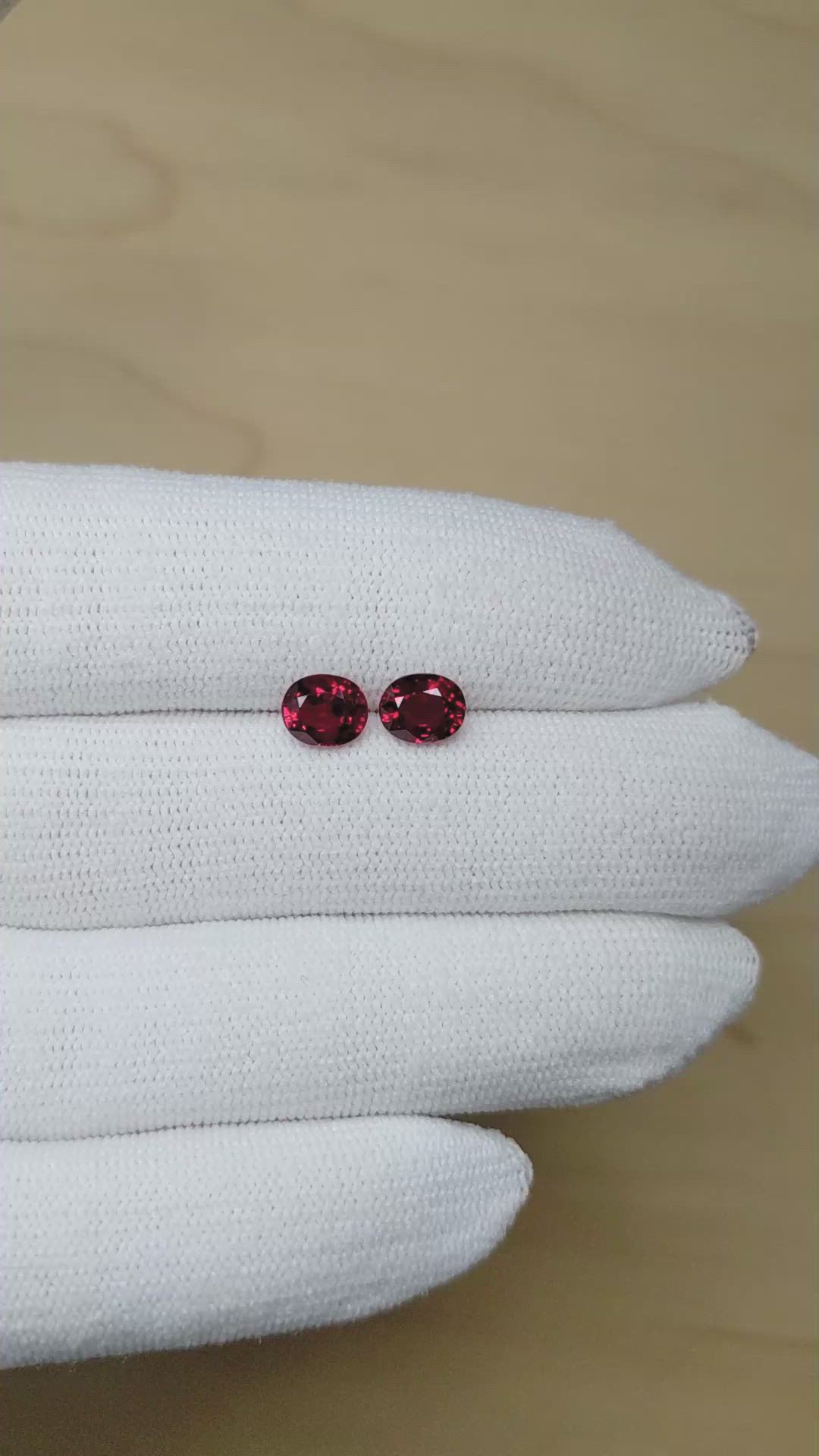 2.39&nbsp;Ct.Tw.Total Carat Weight Ruby Pair from Mozambique Size Video