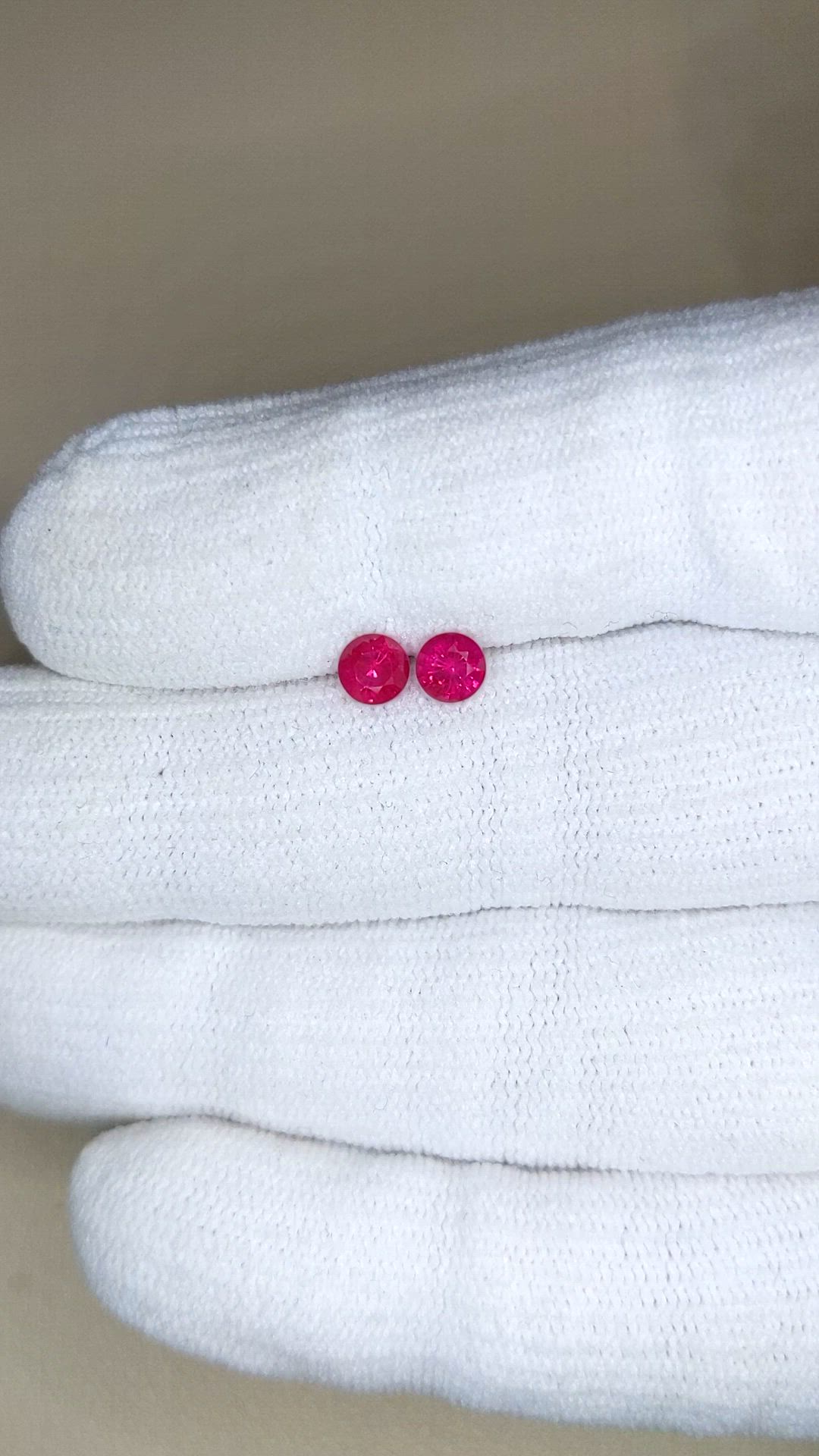 0.82 Ct.Tw.Total Carat Weight Pinkish Red Ruby Pair from Burma (Myanmar) Size Video