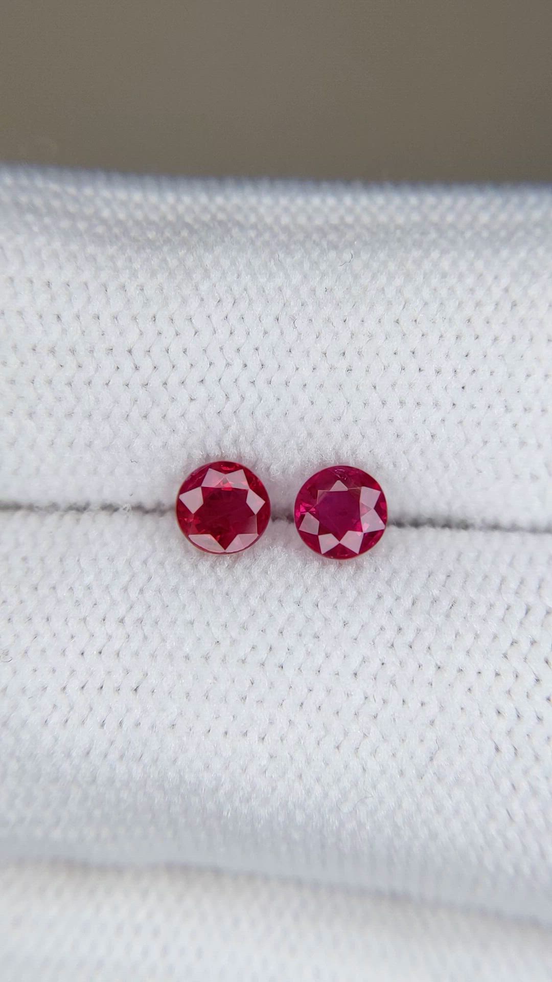 0.82 Ct.Tw.Total Carat Weight Ruby Pair from Mozambique Size Video