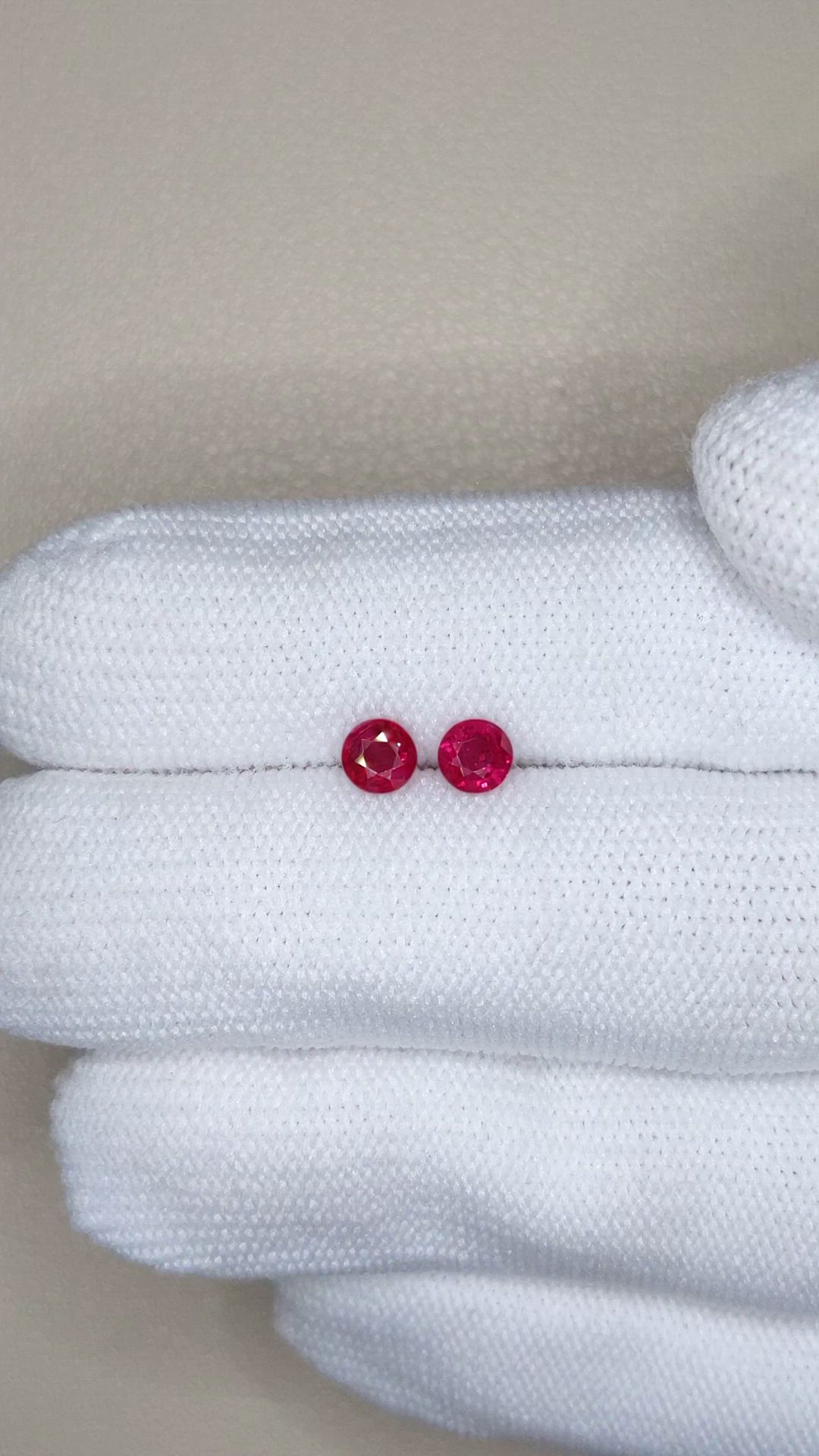 0.82 Ct.Tw.Total Carat Weight Ruby Pair from Mozambique Size Video