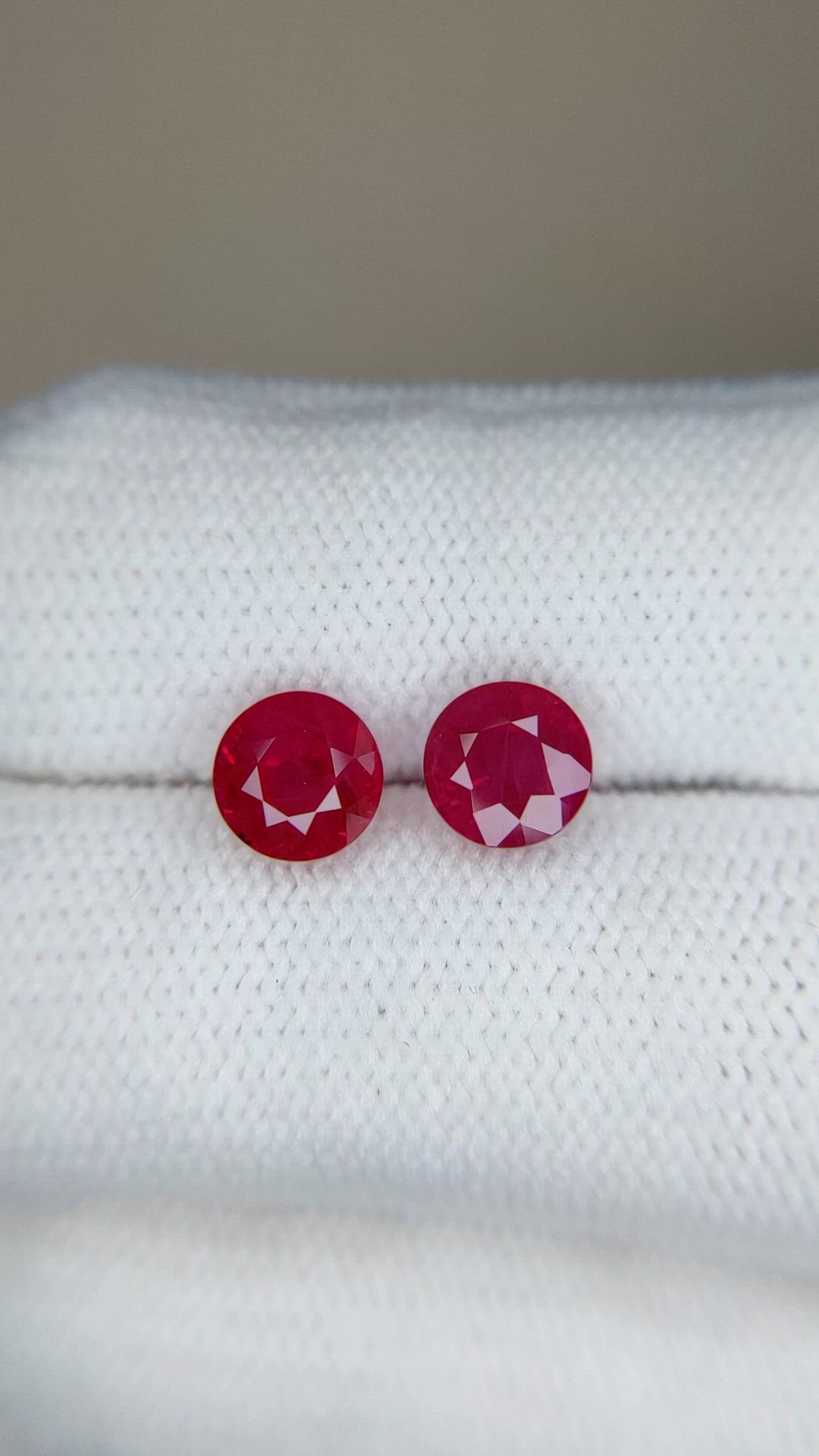 2.93 Ct.Tw.Total Carat Weight Purplish Red Ruby Pair from Burma (Myanmar) Size Video