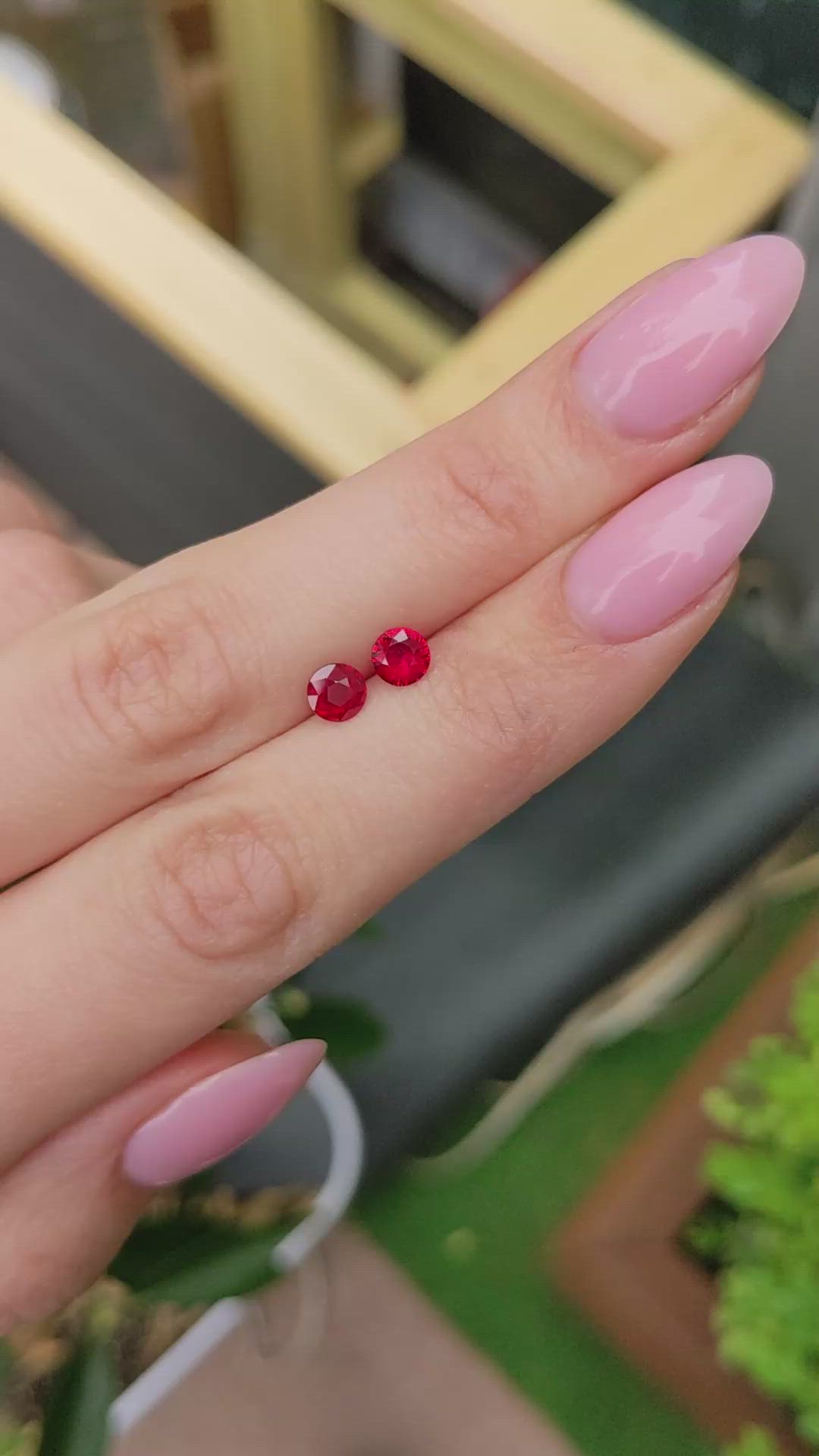 1.12 Ct.Tw.Total Carat Weight Ruby Pair from Tanzania Size Video