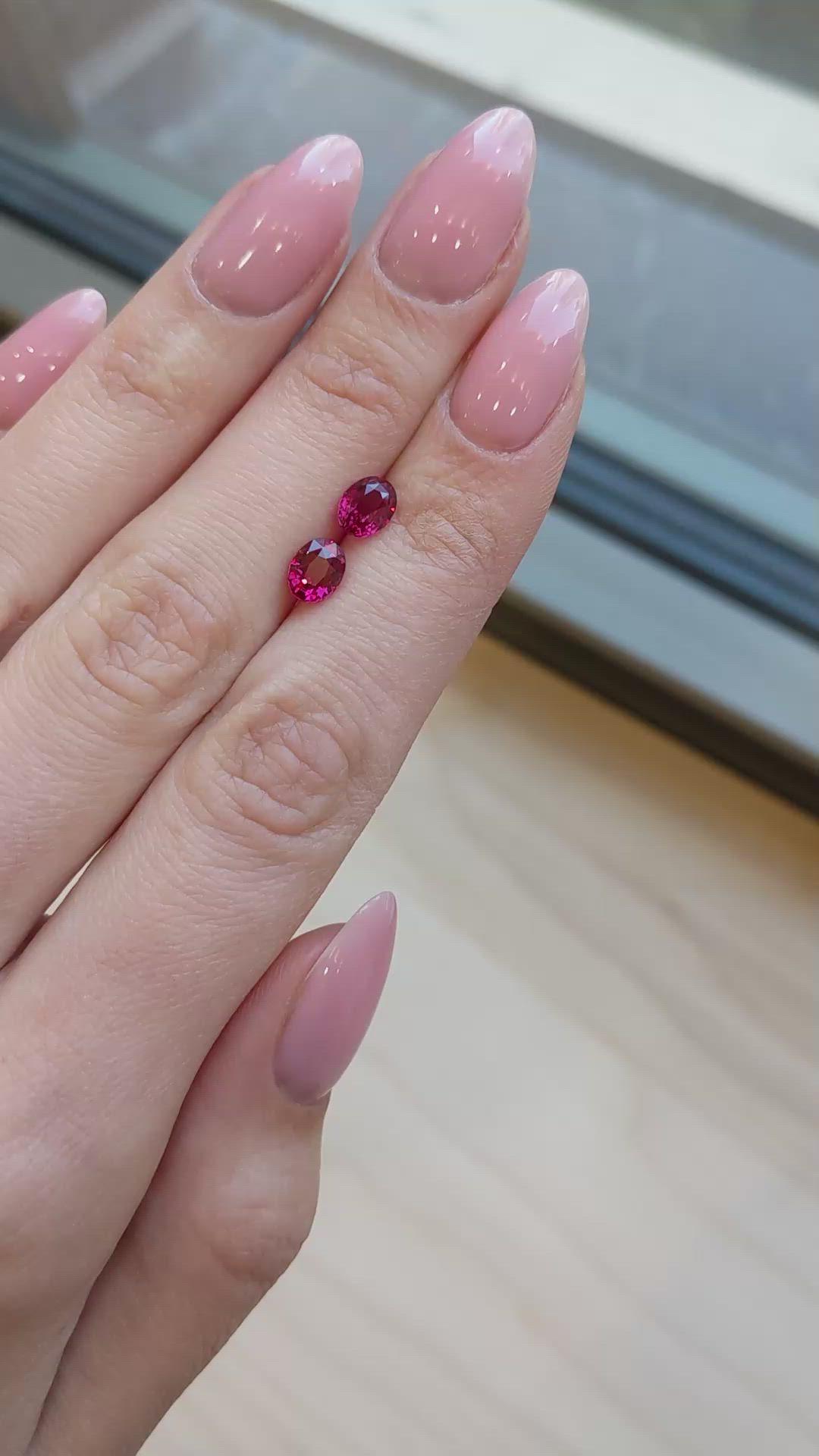2.02 Ct.Tw.Total Carat Weight Ruby Pair from Burma (Myanmar) Size Video
