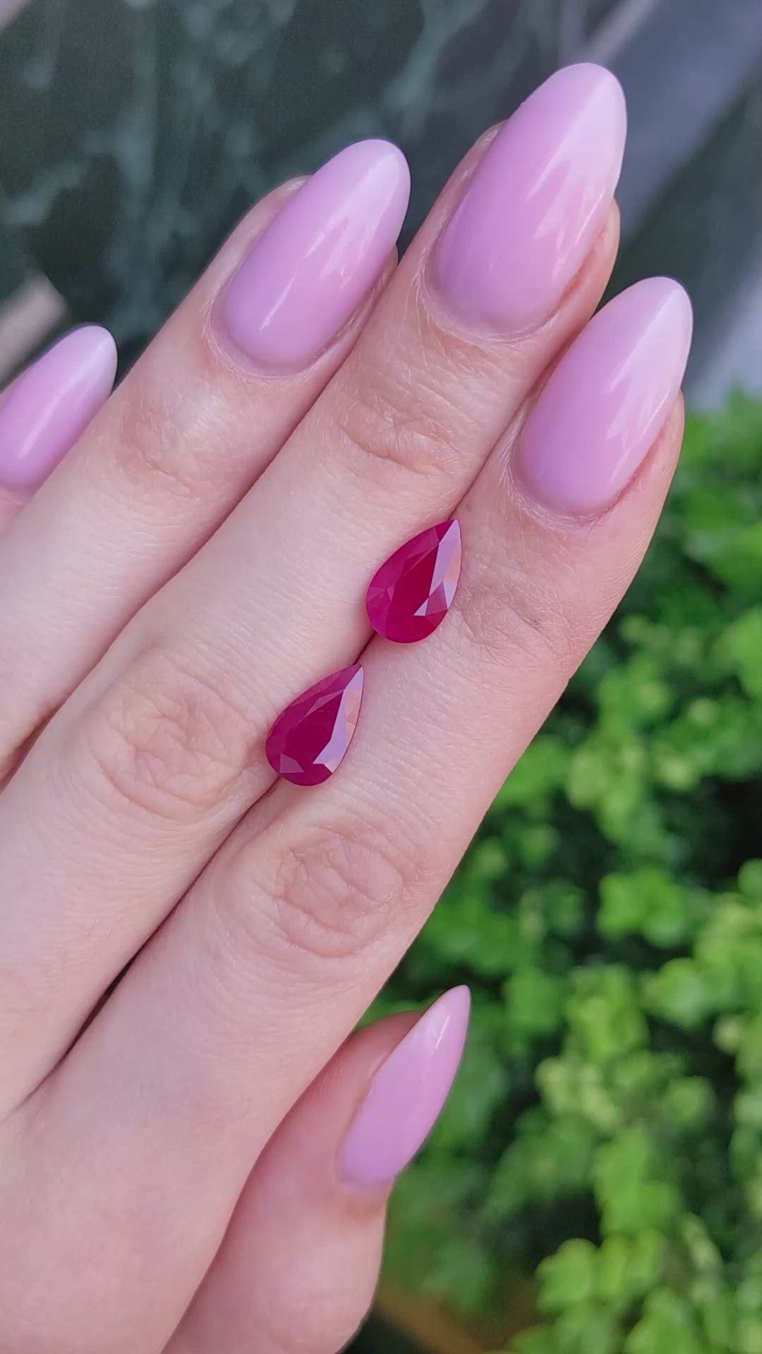 4.33&nbsp;Ct.Tw.Total Carat Weight Ruby Pair from Burma (Myanmar) Size Video
