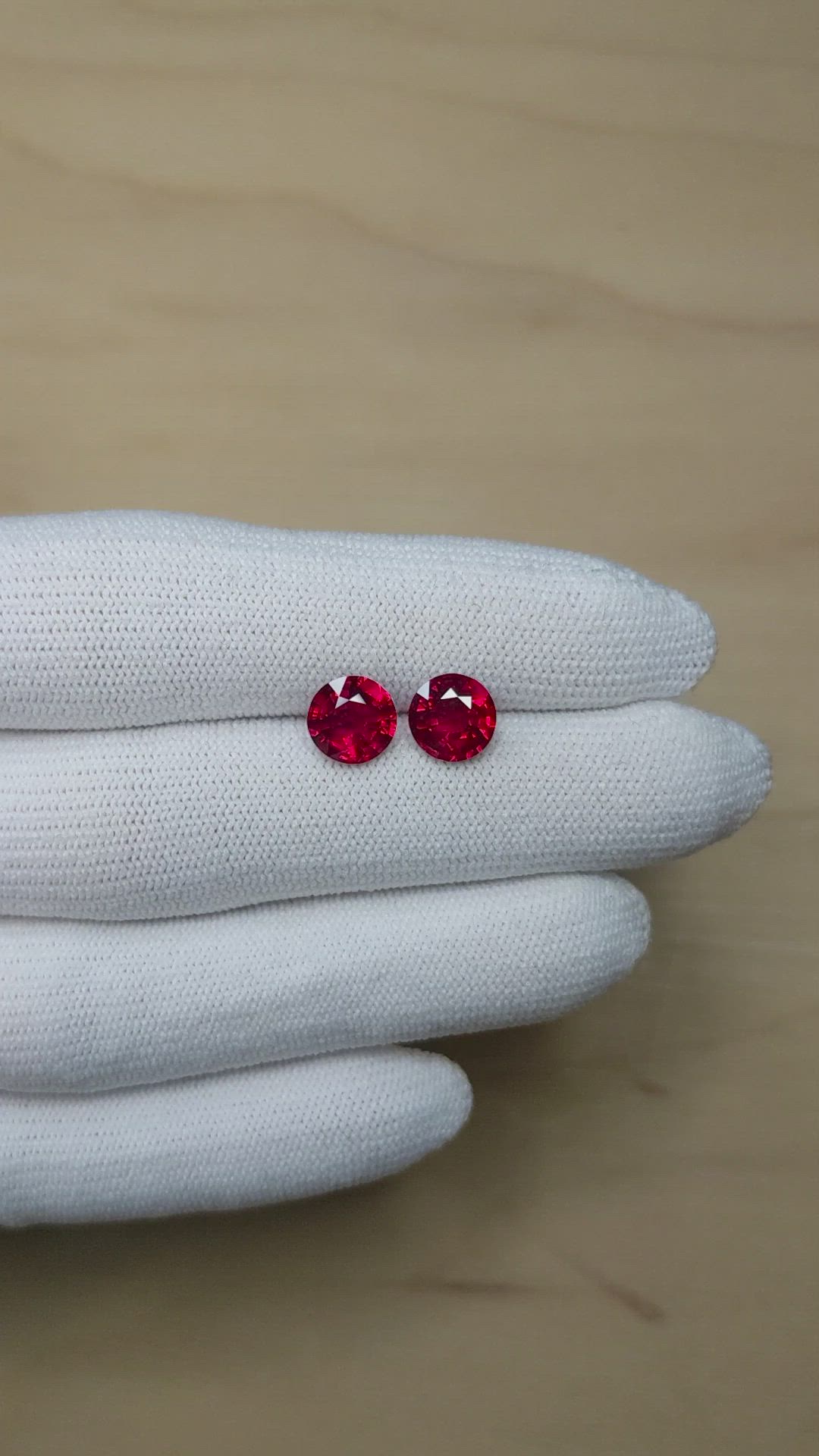 3.54 Ct.Tw.Total Carat Weight Ruby Pair from Mozambique Size Video