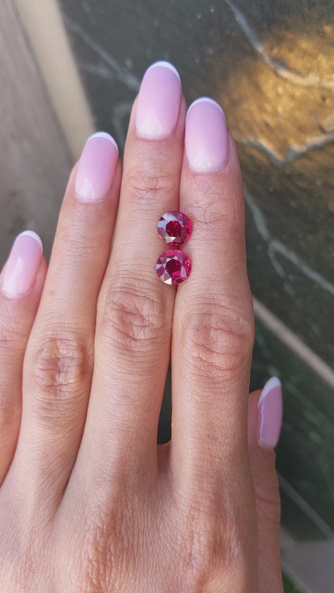 3.54 Ct.Tw.Total Carat Weight Ruby Pair from Mozambique Size Video