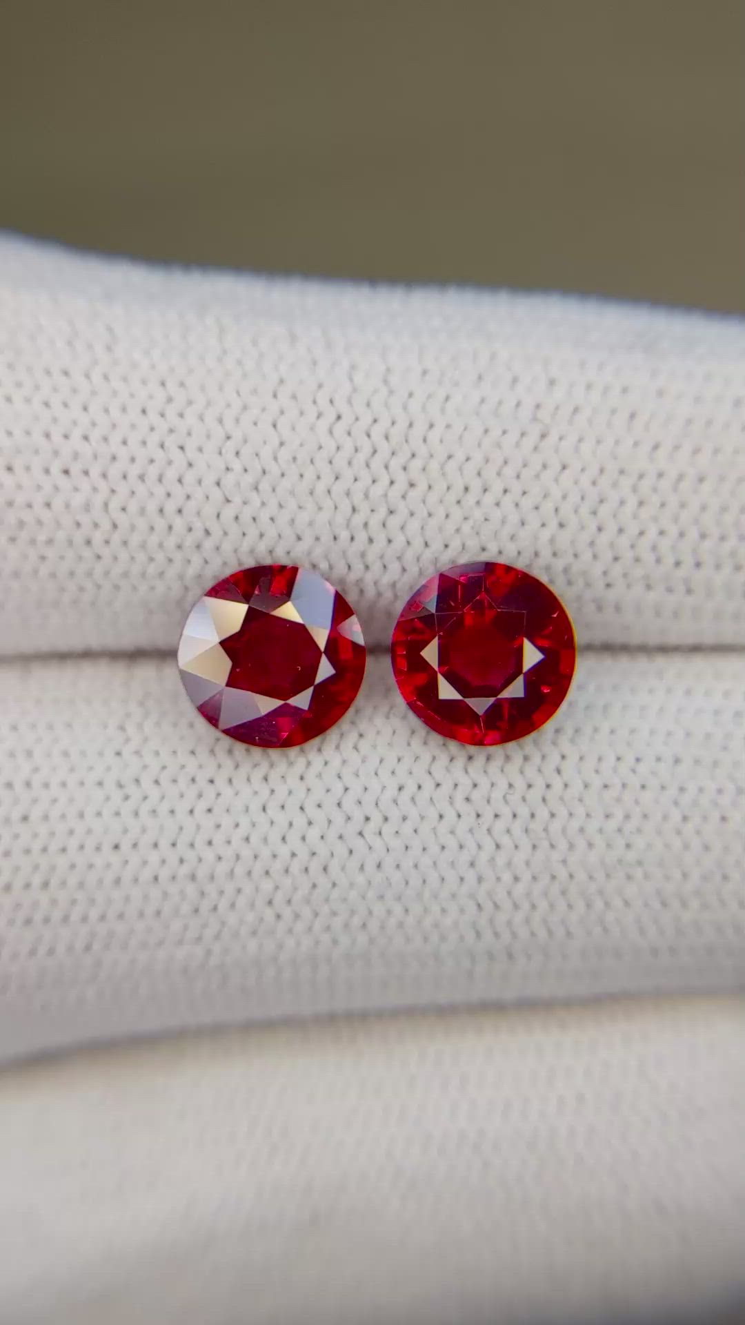 3.54 Ct.Tw.Total Carat Weight Ruby Pair from Mozambique Size Video