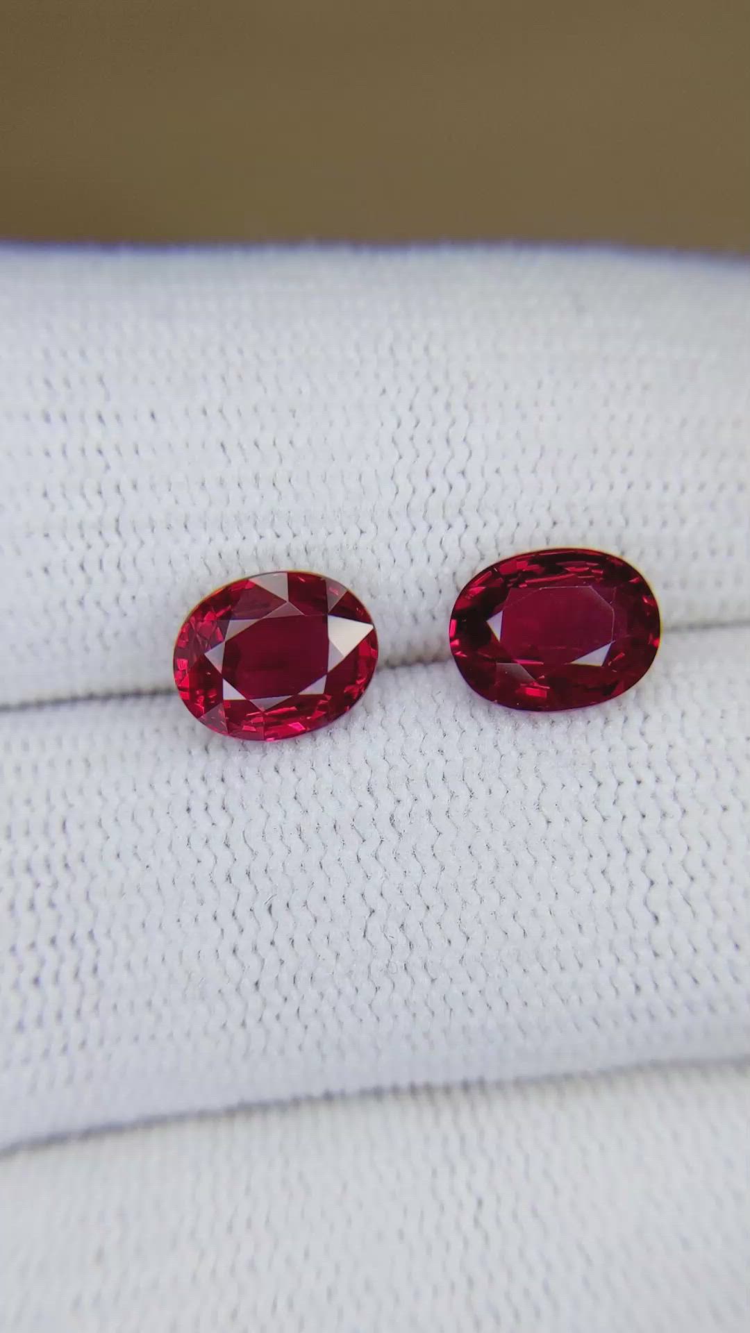 4.06 Ct.Tw.Total Carat Weight Ruby Pair from Mozambique Size Video