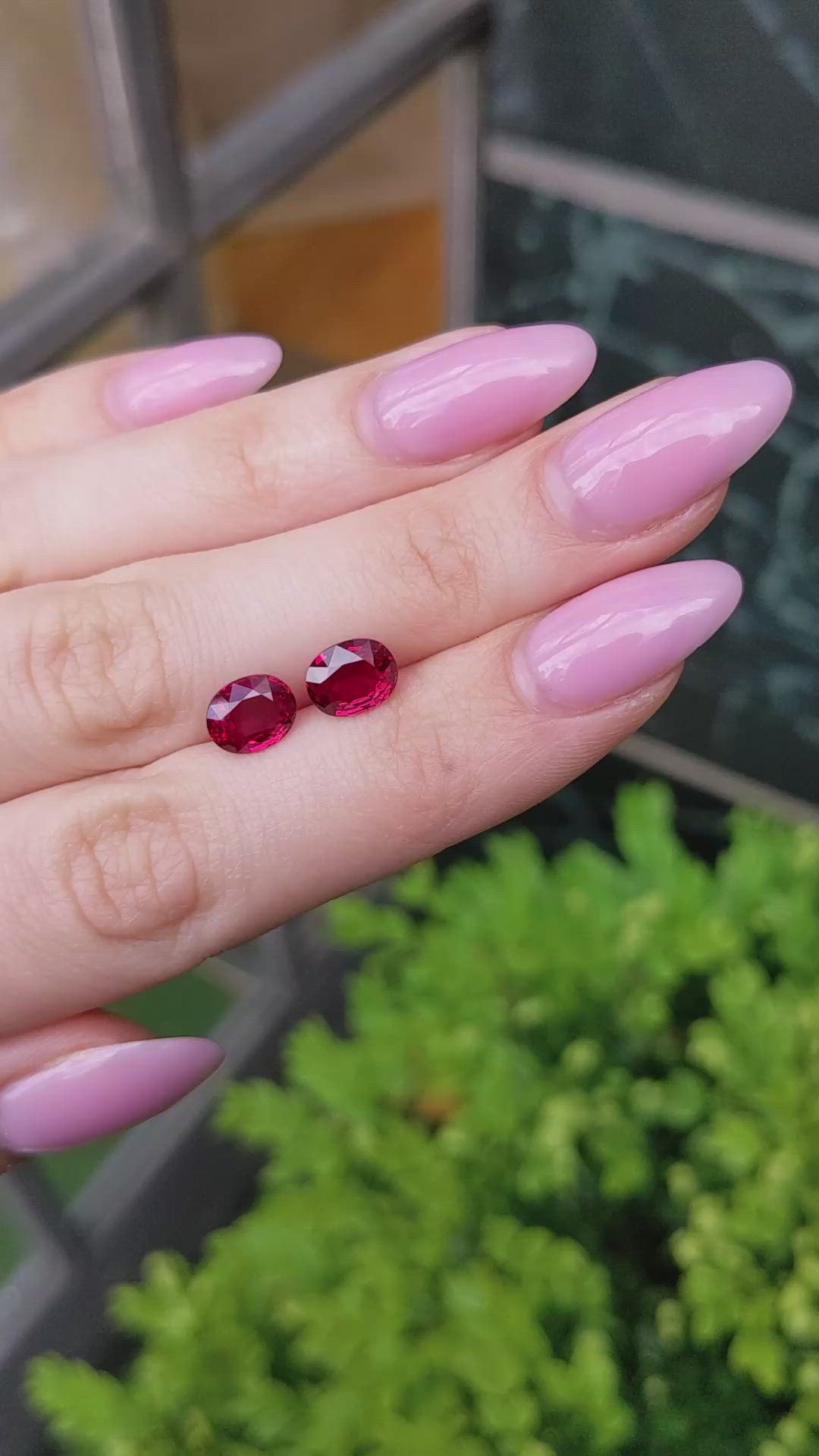 4.06 Ct.Tw.Total Carat Weight Ruby Pair from Mozambique Size Video