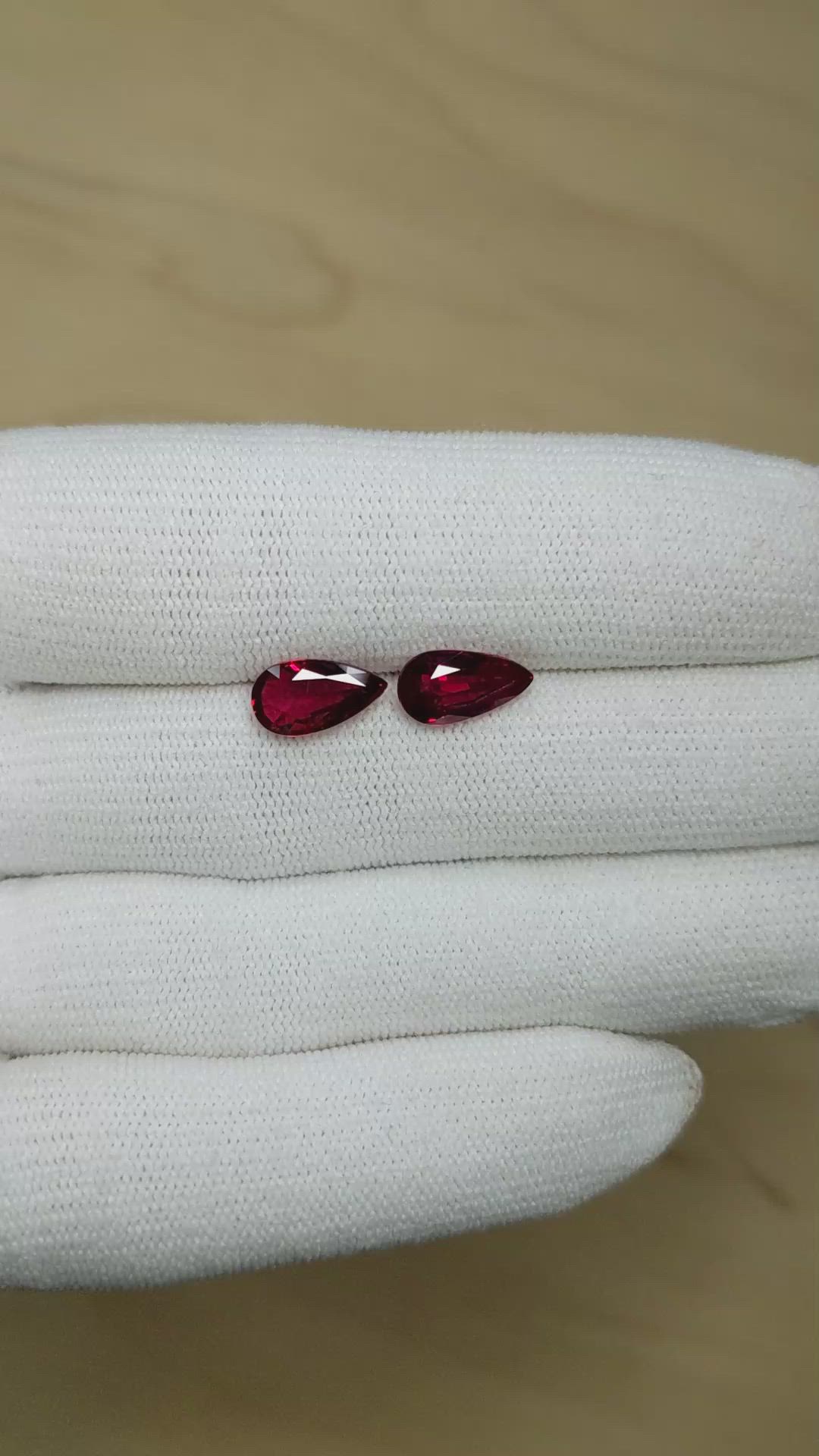 4.23&nbsp;Ct.Tw.Total Carat Weight Ruby Pair from Mozambique Size Video