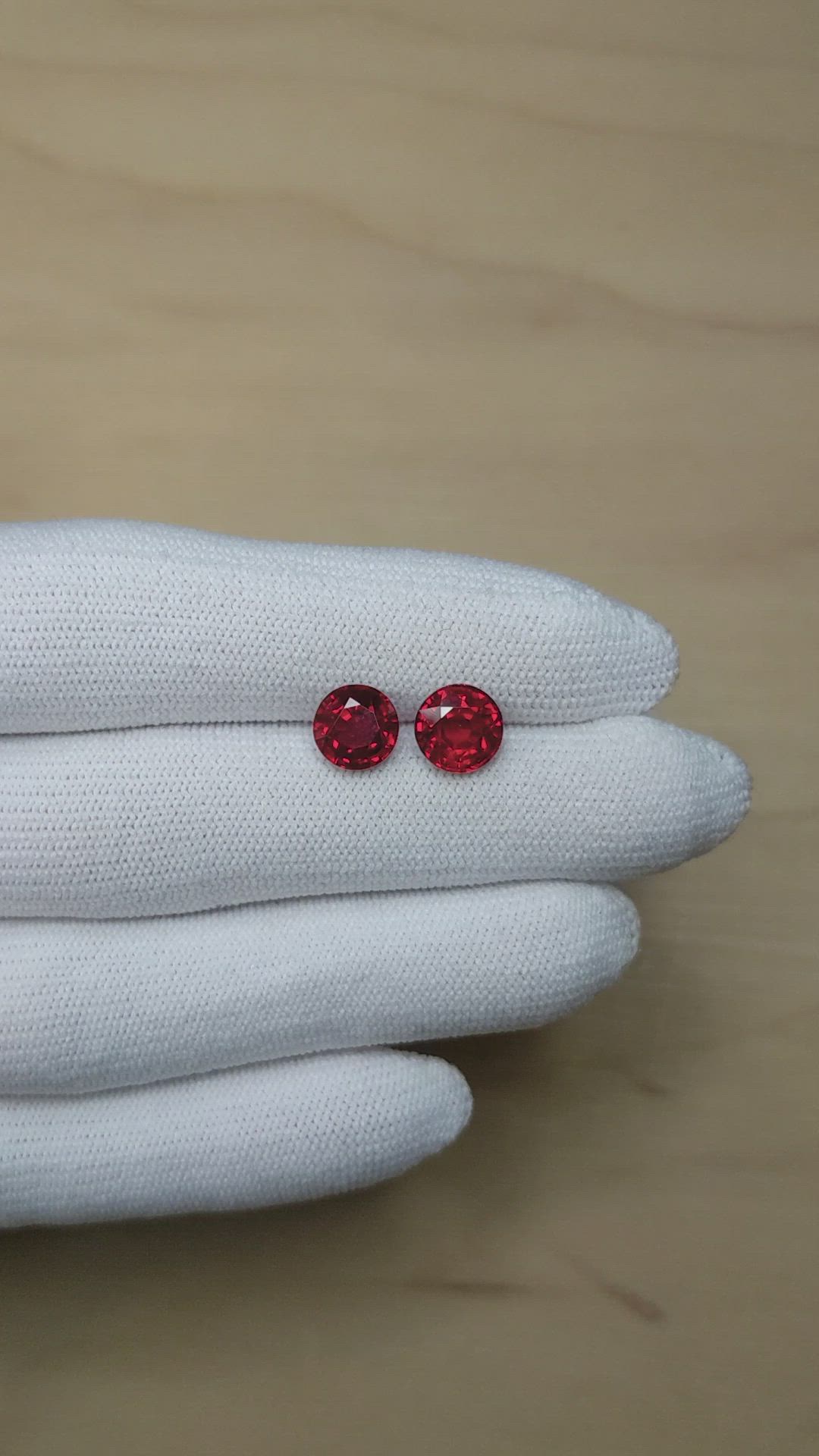 4.31 Ct.Tw.Total Carat Weight Ruby Pair from Mozambique Size Video