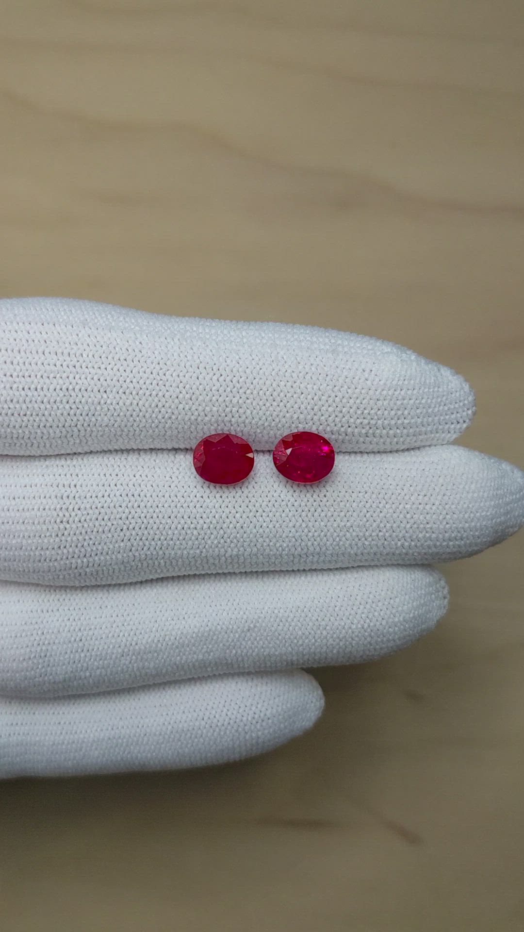 4.03&nbsp;Ct.Tw.Total Carat Weight Ruby Pair from Burma (Myanmar) Size Video