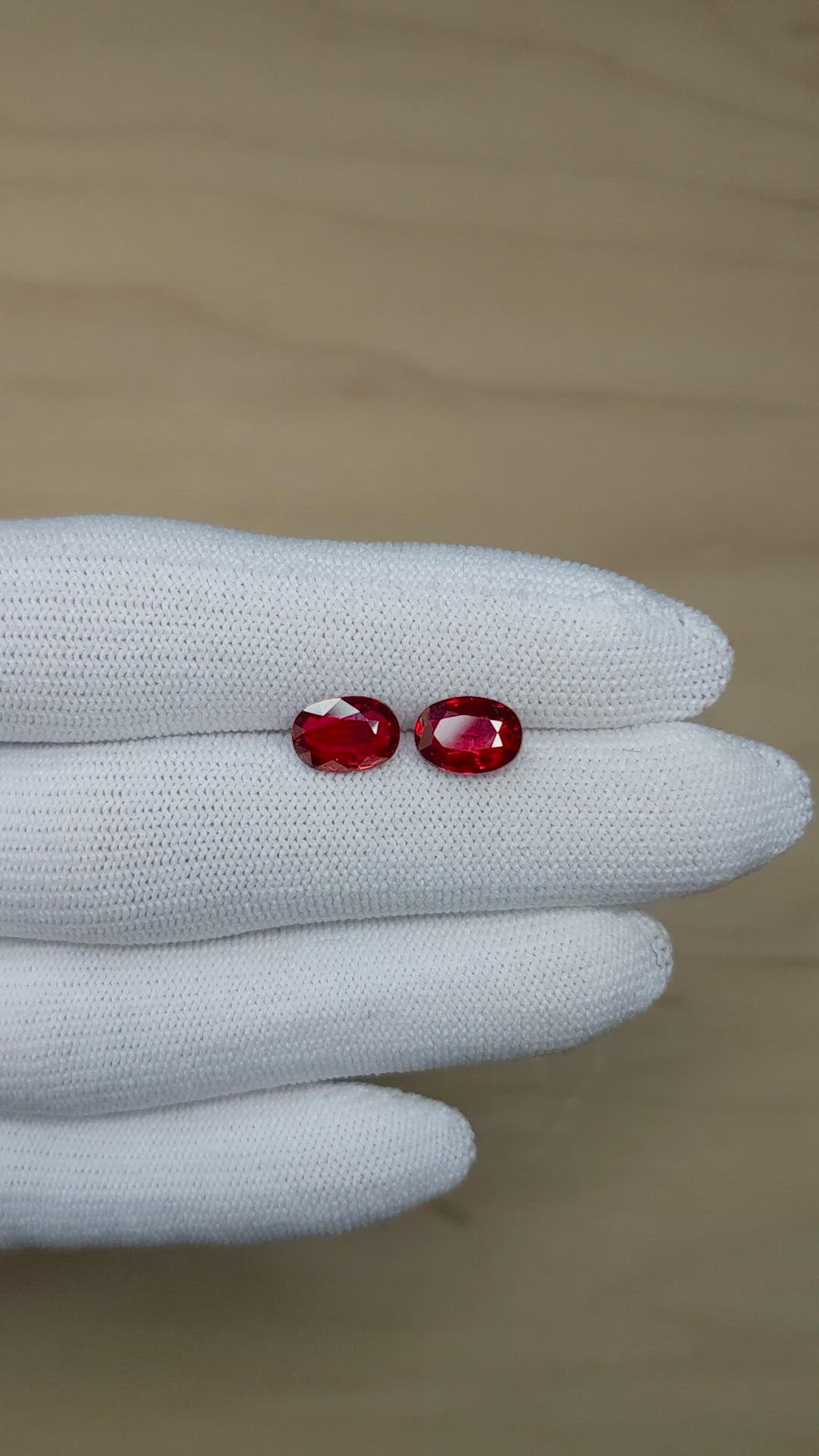 4.35 Ct.Tw.Total Carat Weight Ruby Pair from Mozambique Size Video
