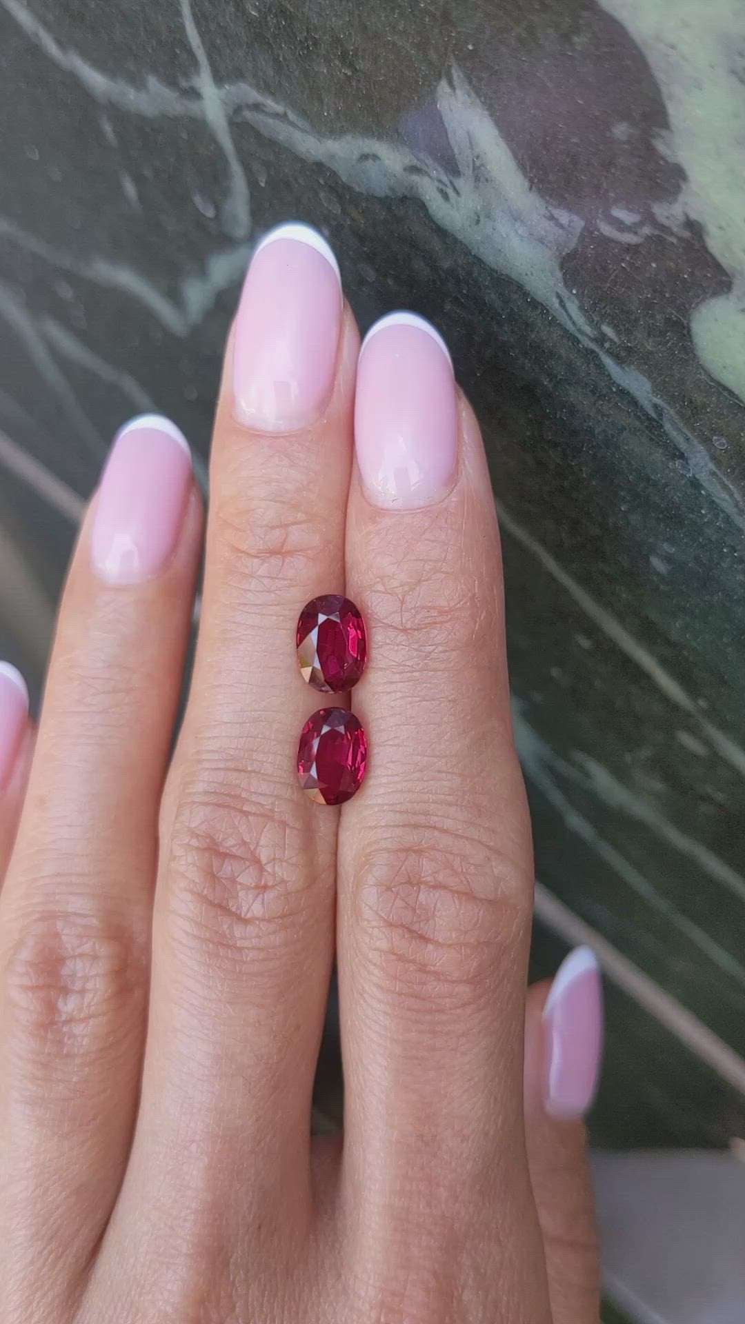 4.35 Ct.Tw.Total Carat Weight Ruby Pair from Mozambique Size Video