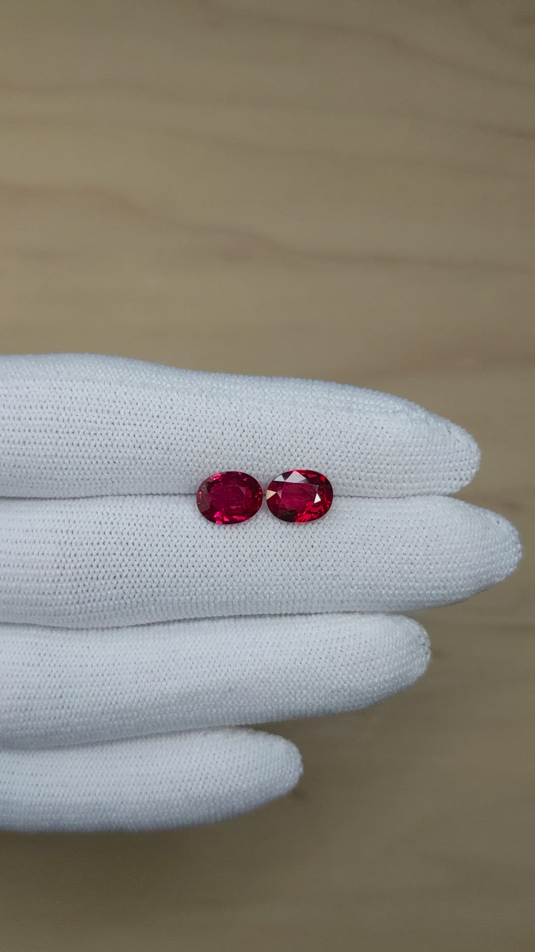 4.48 Ct.Tw.Total Carat Weight Ruby Pair from Mozambique Size Video