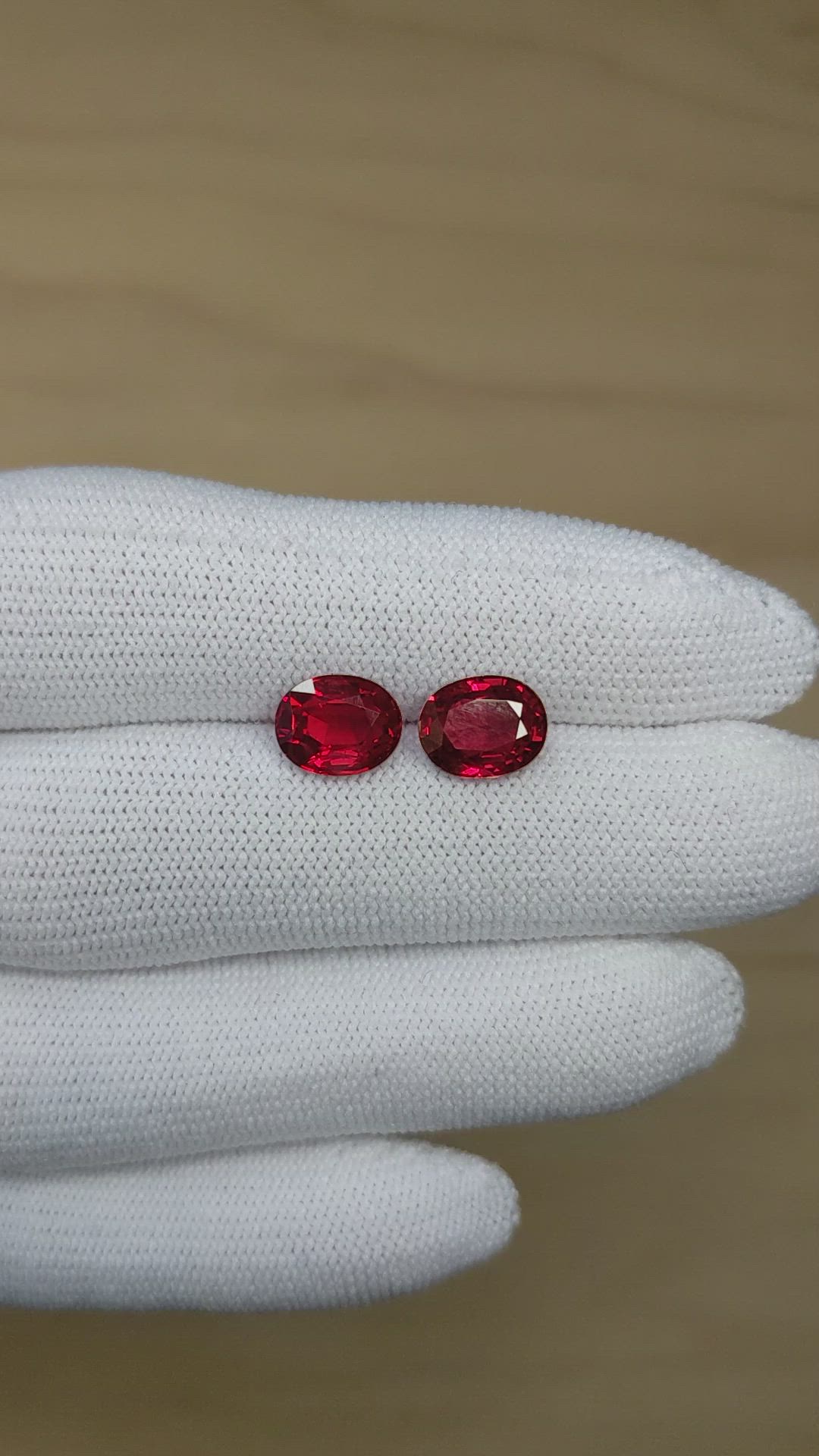 4.63 Ct.Tw.Total Carat Weight Ruby Pair from Mozambique Size Video