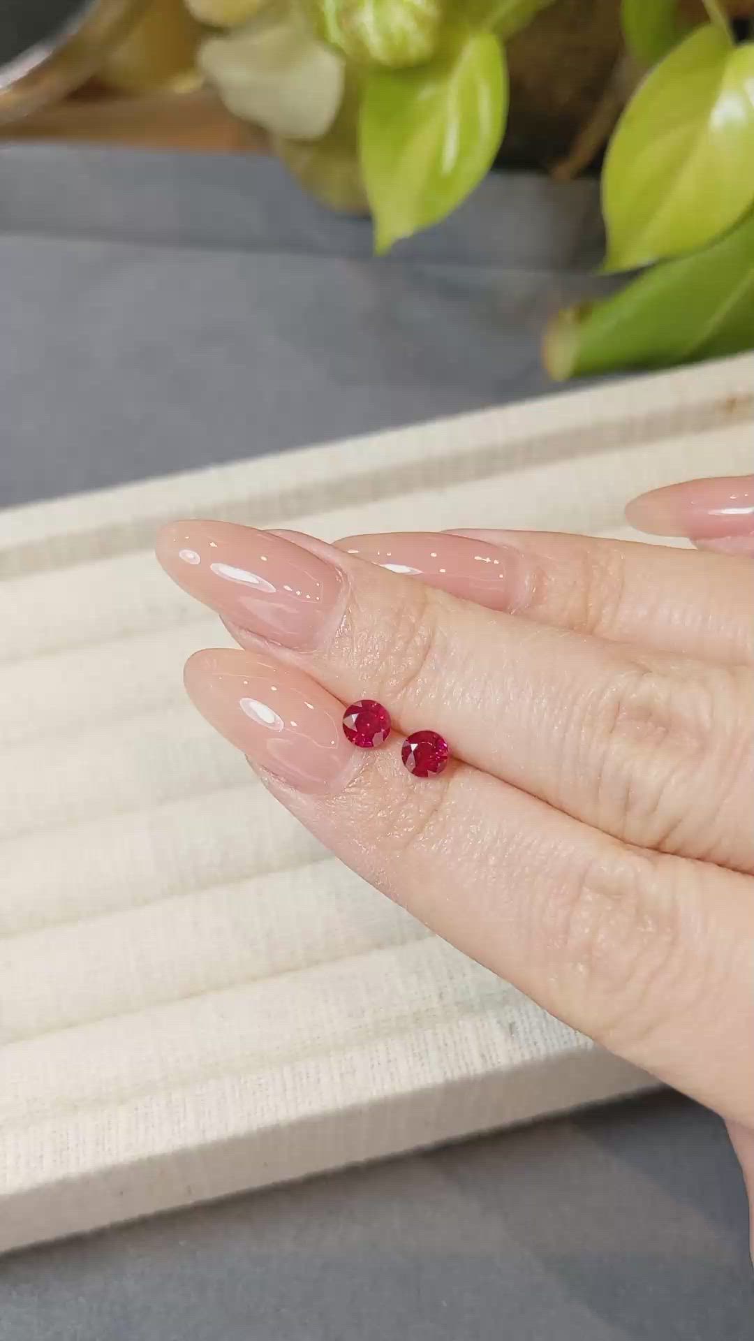 0.98 Ct.Tw.Total Carat Weight Ruby Pair from Burma (Myanmar) Size Video